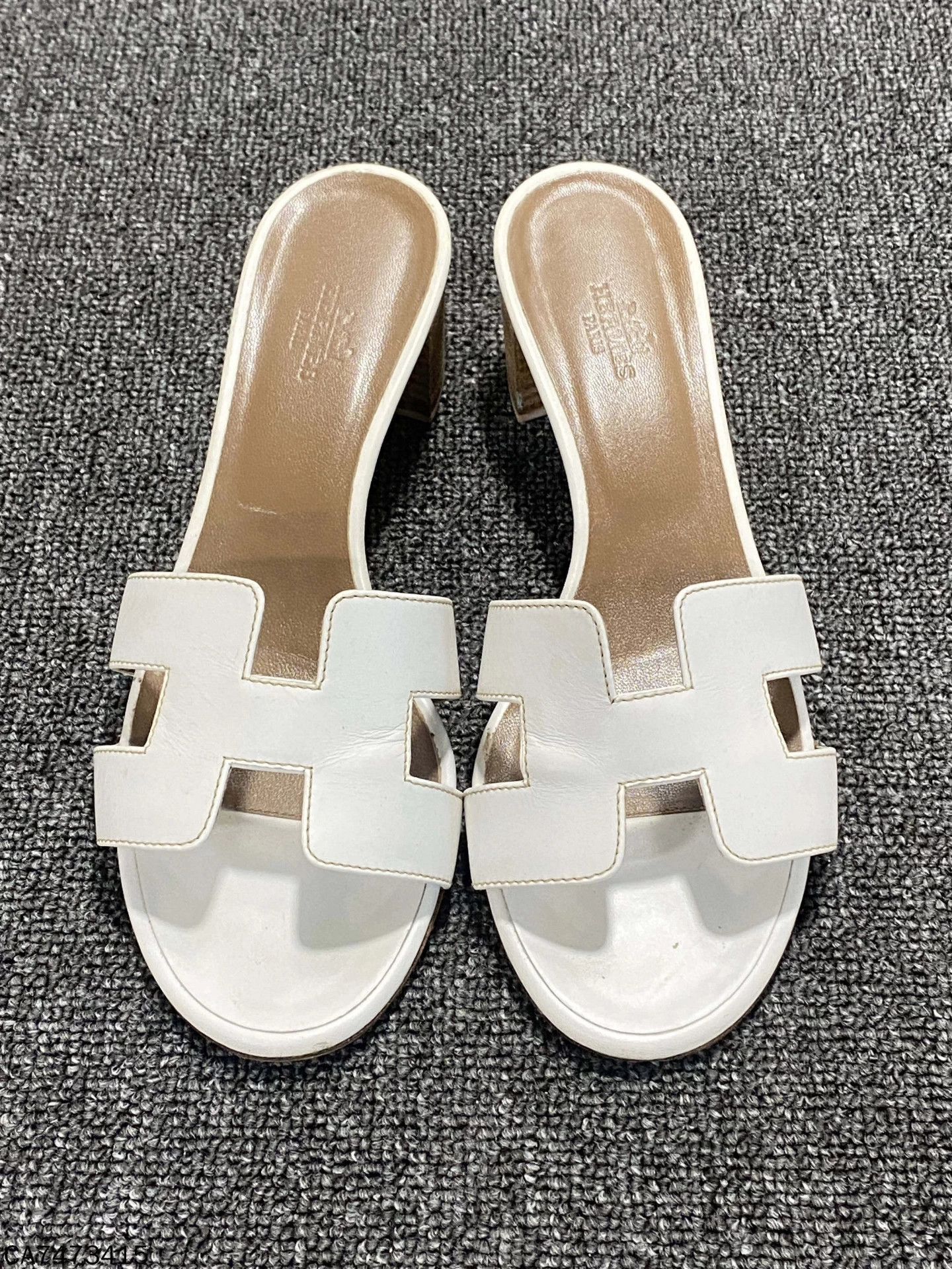 Hermes HERMES white high heel slippers size 37.5 98 new Size US 6.5 / IT 36.5 - 2 Thumbnail