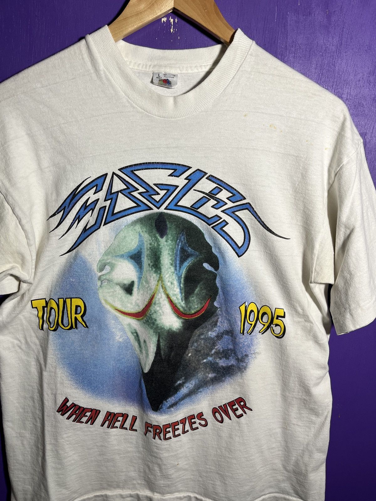 Band Tees × Vintage Vintage 1995 Eagles when hell freezes over t-shirt Size US L / EU 52-54 / 3 - 3 Thumbnail