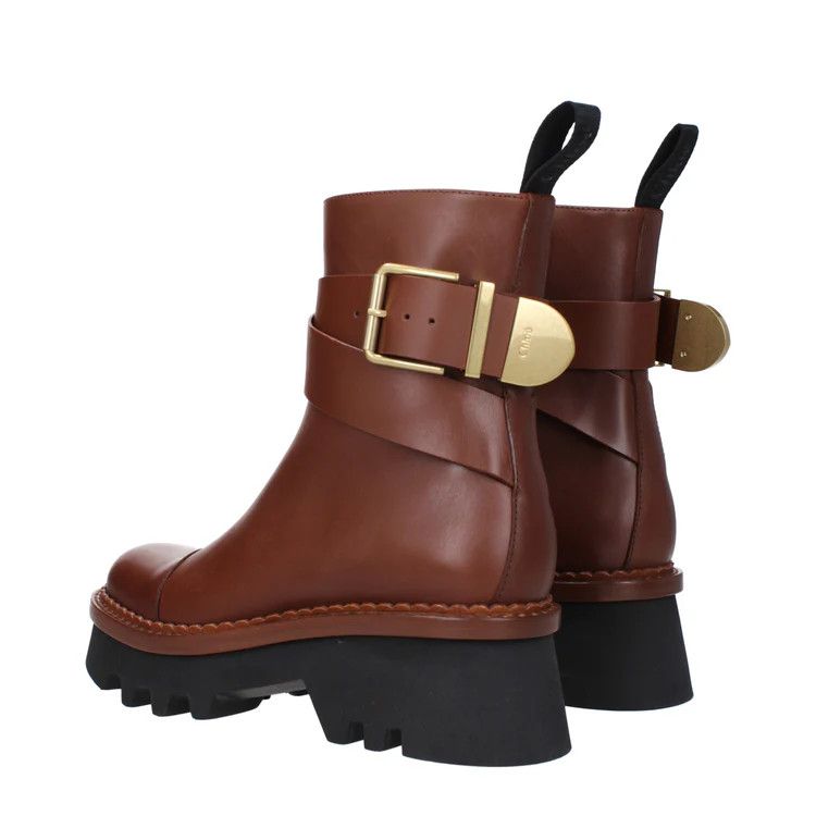 Chloe ob1o1e1024 Leather Ankle Boots in Brown Size US 7 / IT 37 - 4 Thumbnail