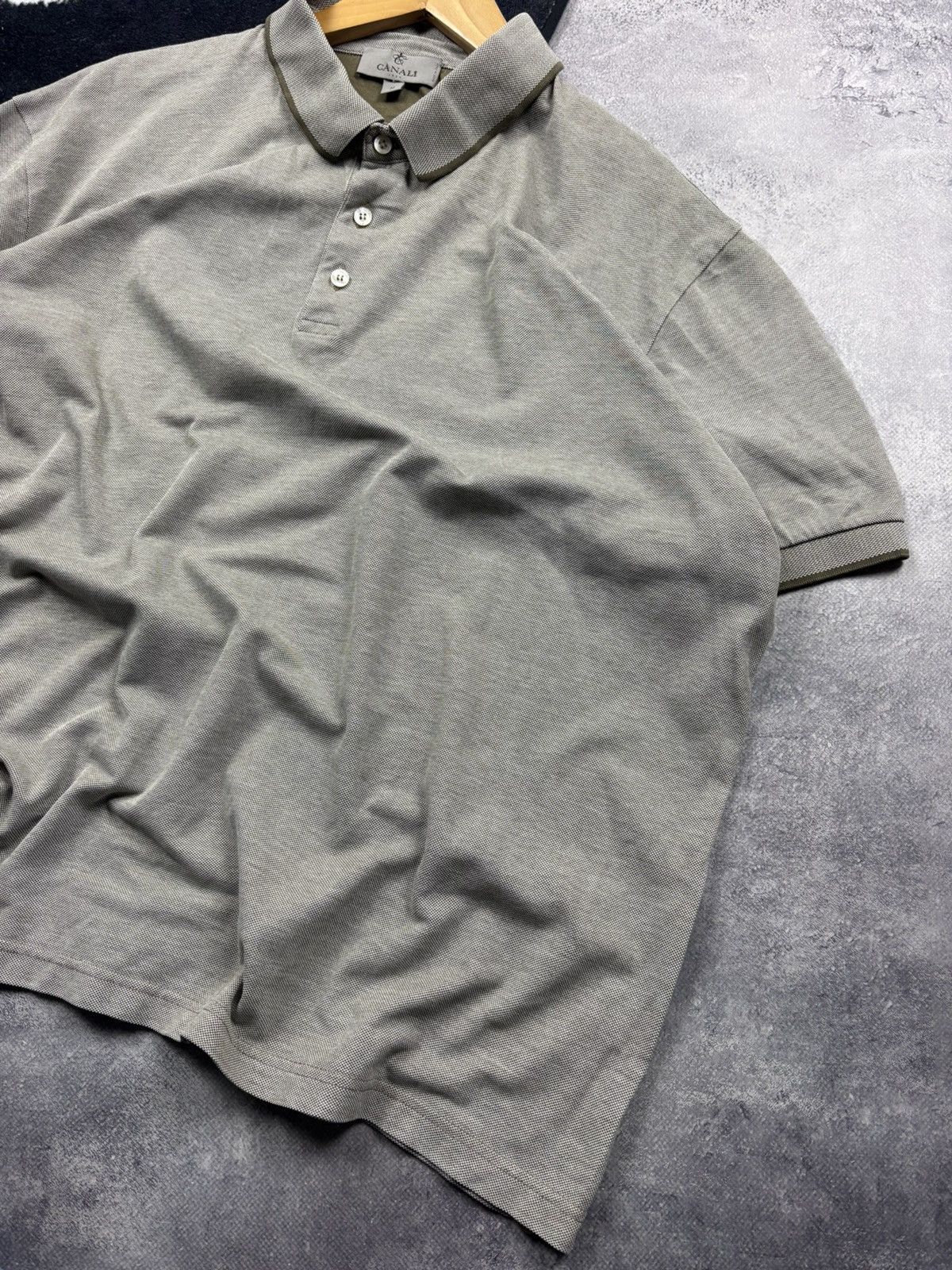 Canali CANALI Luxury Knitted Polo Tshirt Button Up 56 Size Size US XL / EU 56 / 4 - 2 Thumbnail