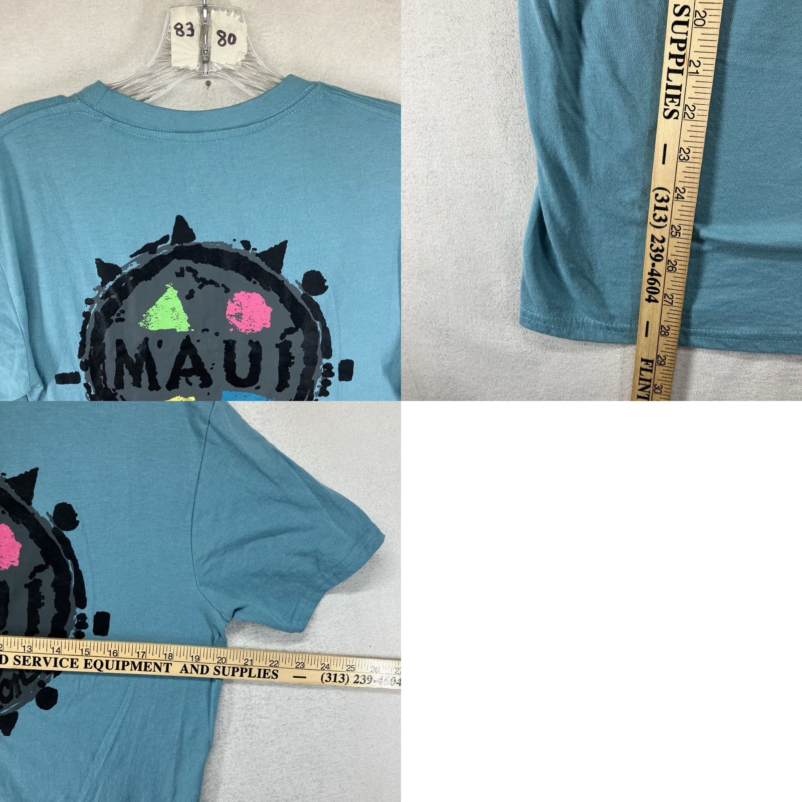 AQUA Maui and Sons Logo Graphic T-shirt Men Medium Short Sleeve Blue Color Retro 80s 90s Cotton Polyester Breathable Crew Neck Size US M / EU 48-50 / 2 - 8 Thumbnail