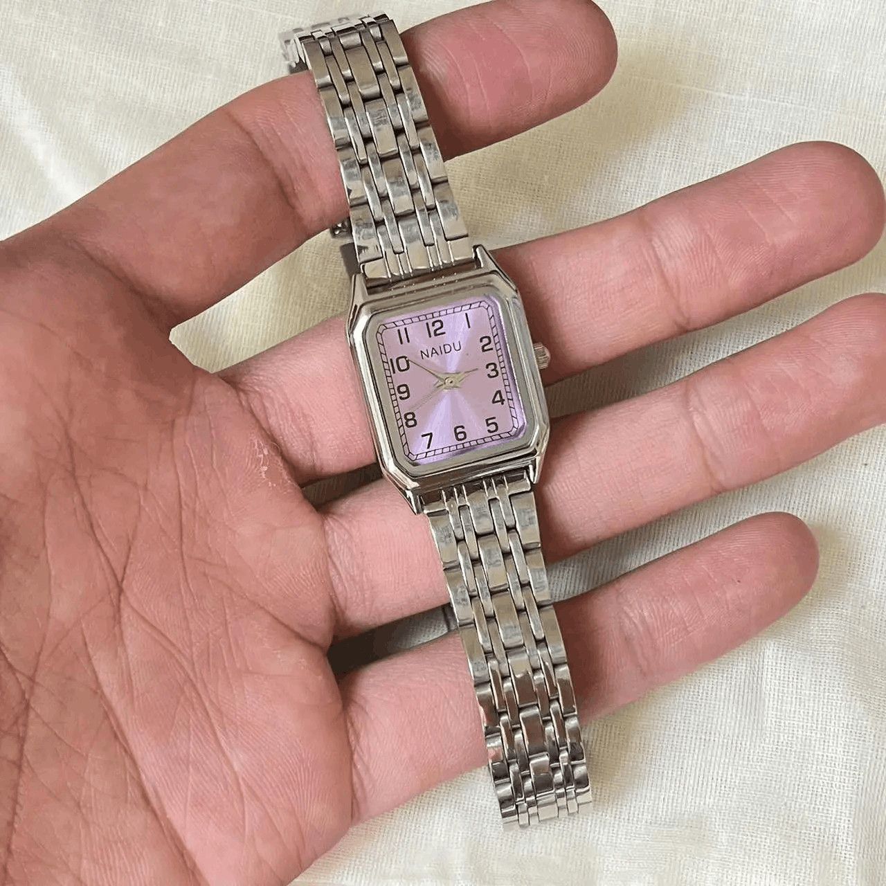 Jewelry 2000s vintage style rectangle stainless steel quartz watch Size ONE SIZE - 3 Thumbnail