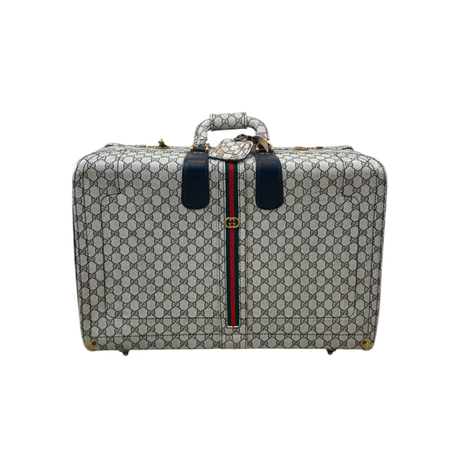 Gucci 1970s Monogram Webstripe Gray Suitcase Size ONE SIZE - 1 Thumbnail