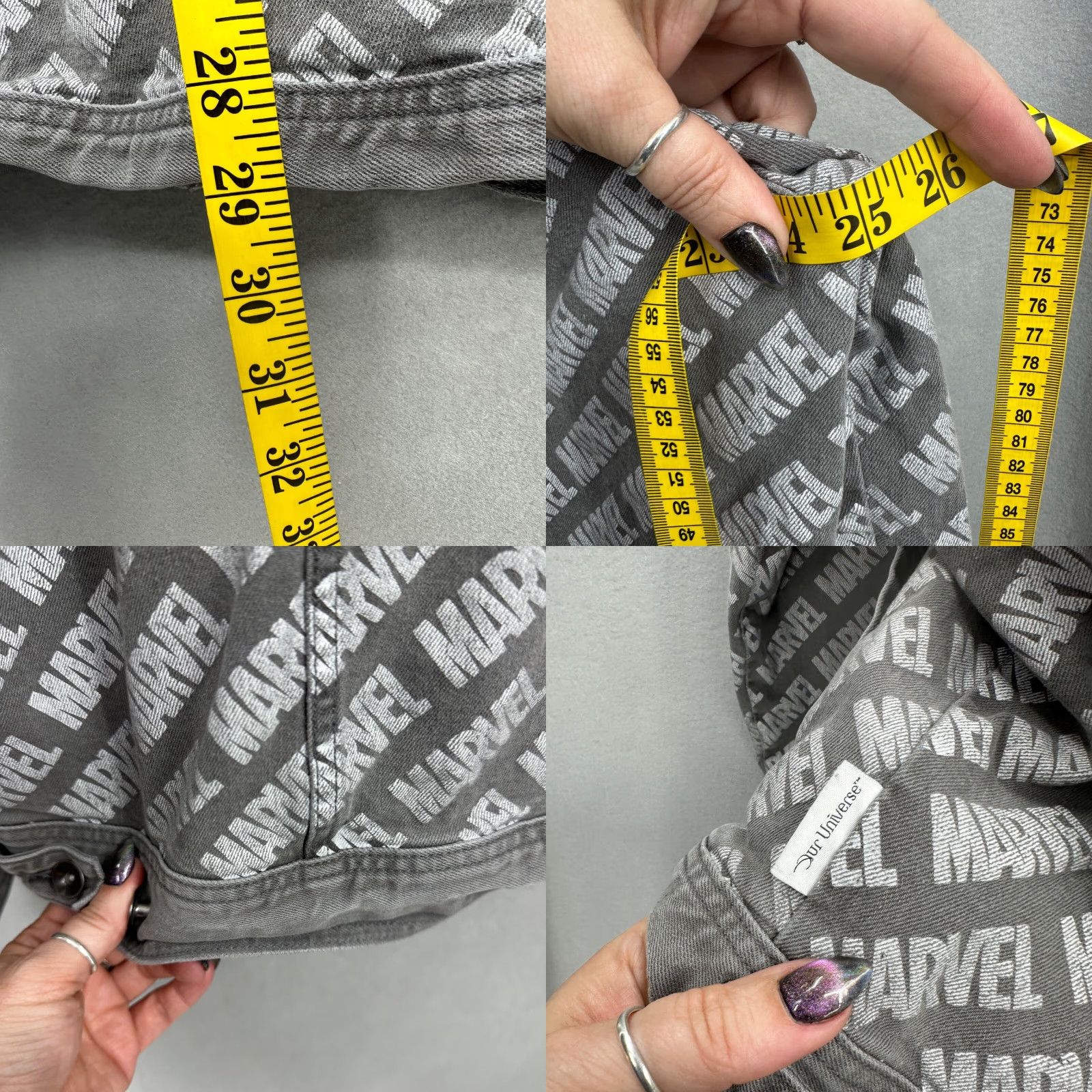 Disney Disney Marvel Her Universe Jacket Womens Denim Trucker Gray 2XL All Over Print Size XXL / US 16-18 / IT 52-54 - 9 Thumbnail
