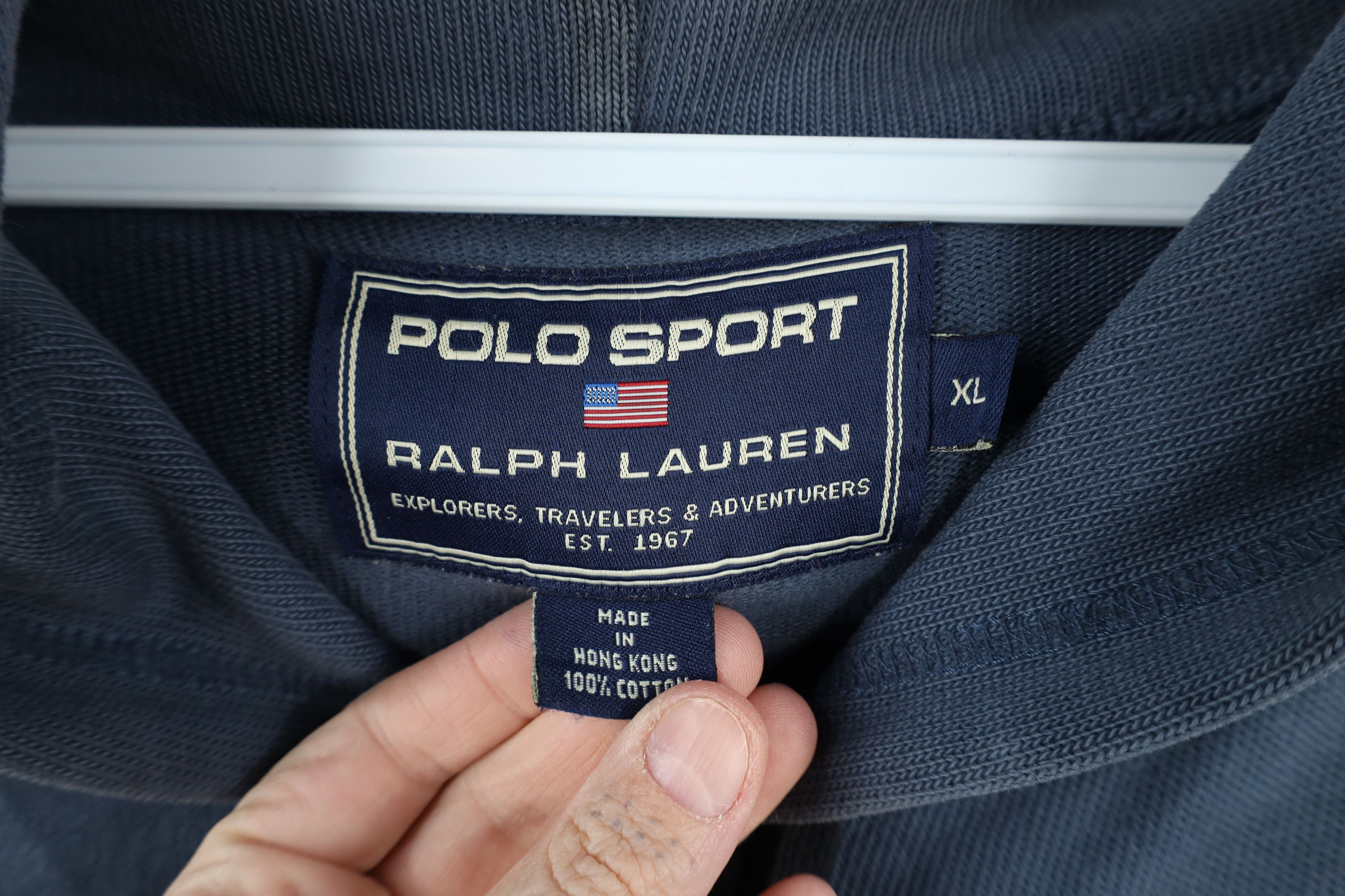 Ralph Lauren × Vintage Vintage 90s Polo Sport Ralph Lauren Block Full Zip Hoodie Size US XL / EU 56 / 4 - 10 Thumbnail