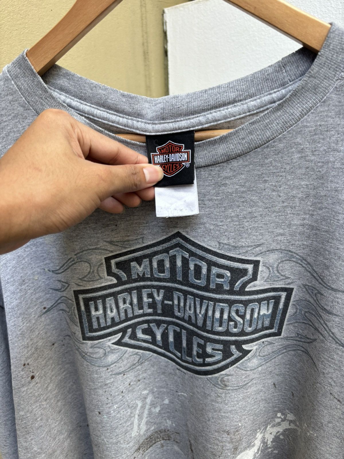 Harley Davidson Thrashed Distressed Harley Davidson Long Sleeve Size US XXL / EU 58 / 5 - 2 Thumbnail