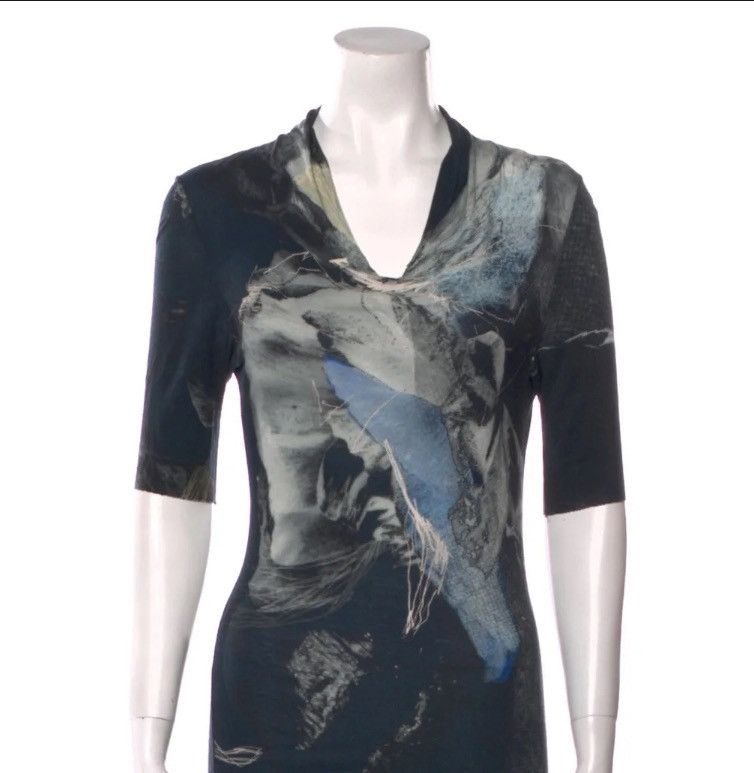 Helmut Lang Helmut Lang Printed Midi Dress Size S / US 4 / IT 40 - 2 Thumbnail