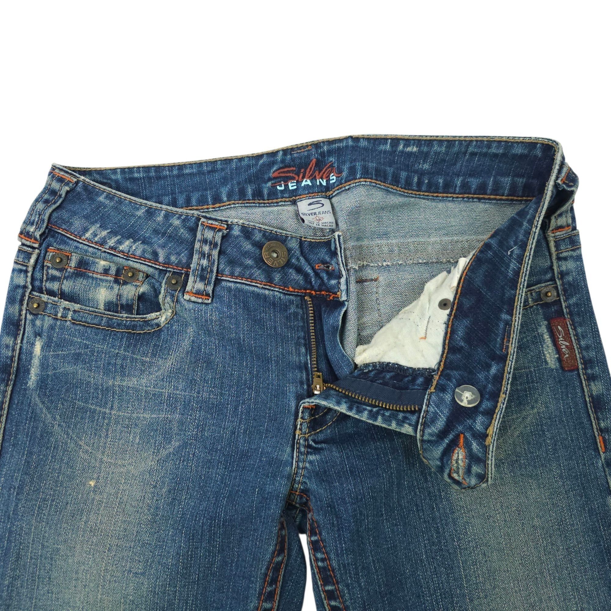 Silver Jeans Co. Silver Jeans Tuesday Flare Denim READ Womens 30x30.5 Low Ris Size 31" - 9 Thumbnail