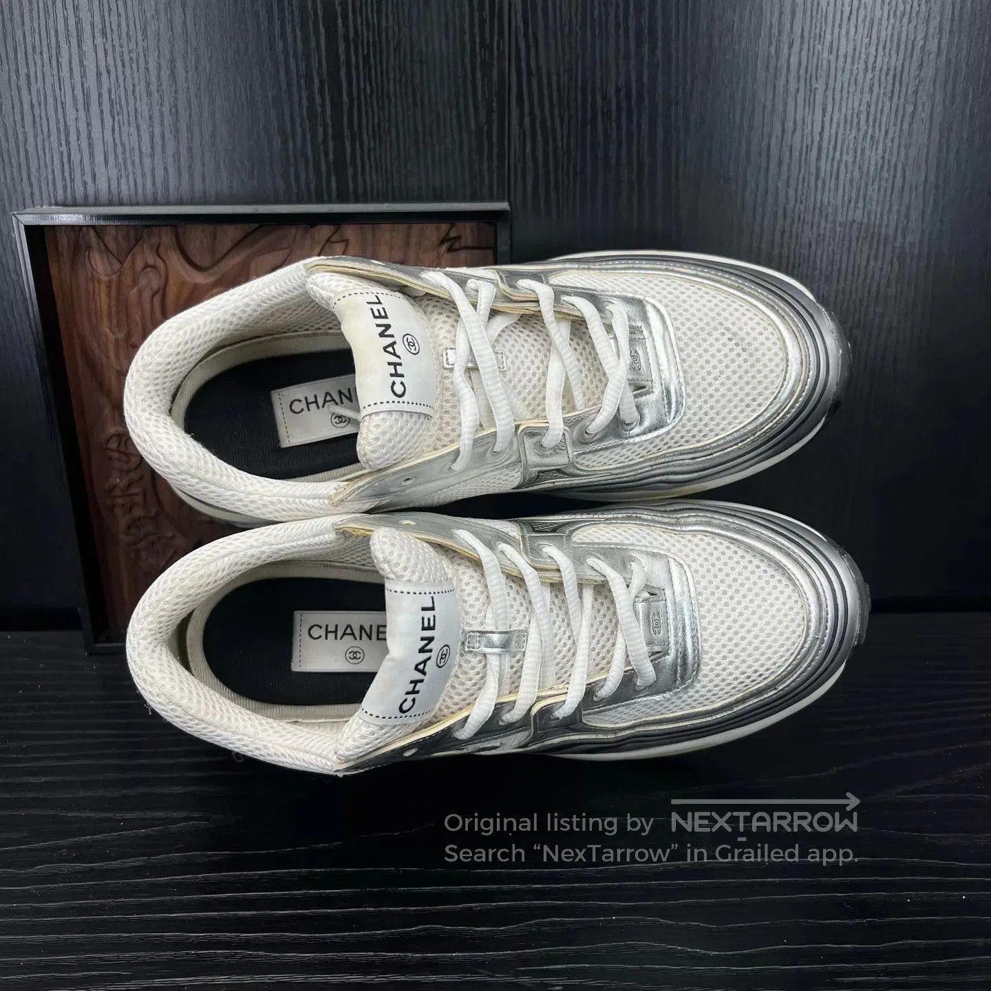 Chanel Silver Low-Top Sneakers Size 8. Size US 8 / EU 41 - 8 Thumbnail
