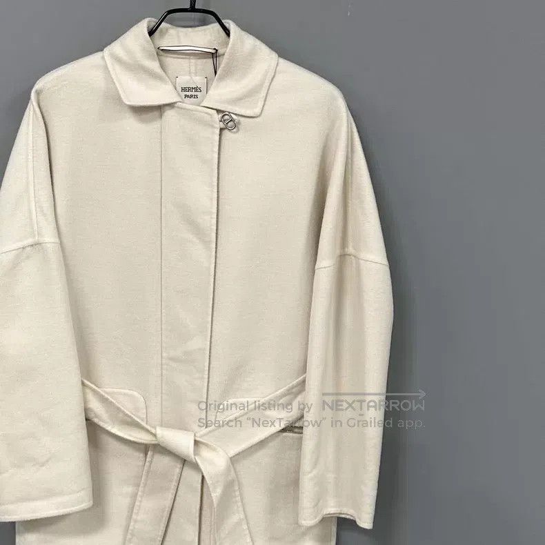 Hermes Hermes Off-white Cashmere Overcoat Size XS / US 0-2 / IT 36-38 - 2 Thumbnail
