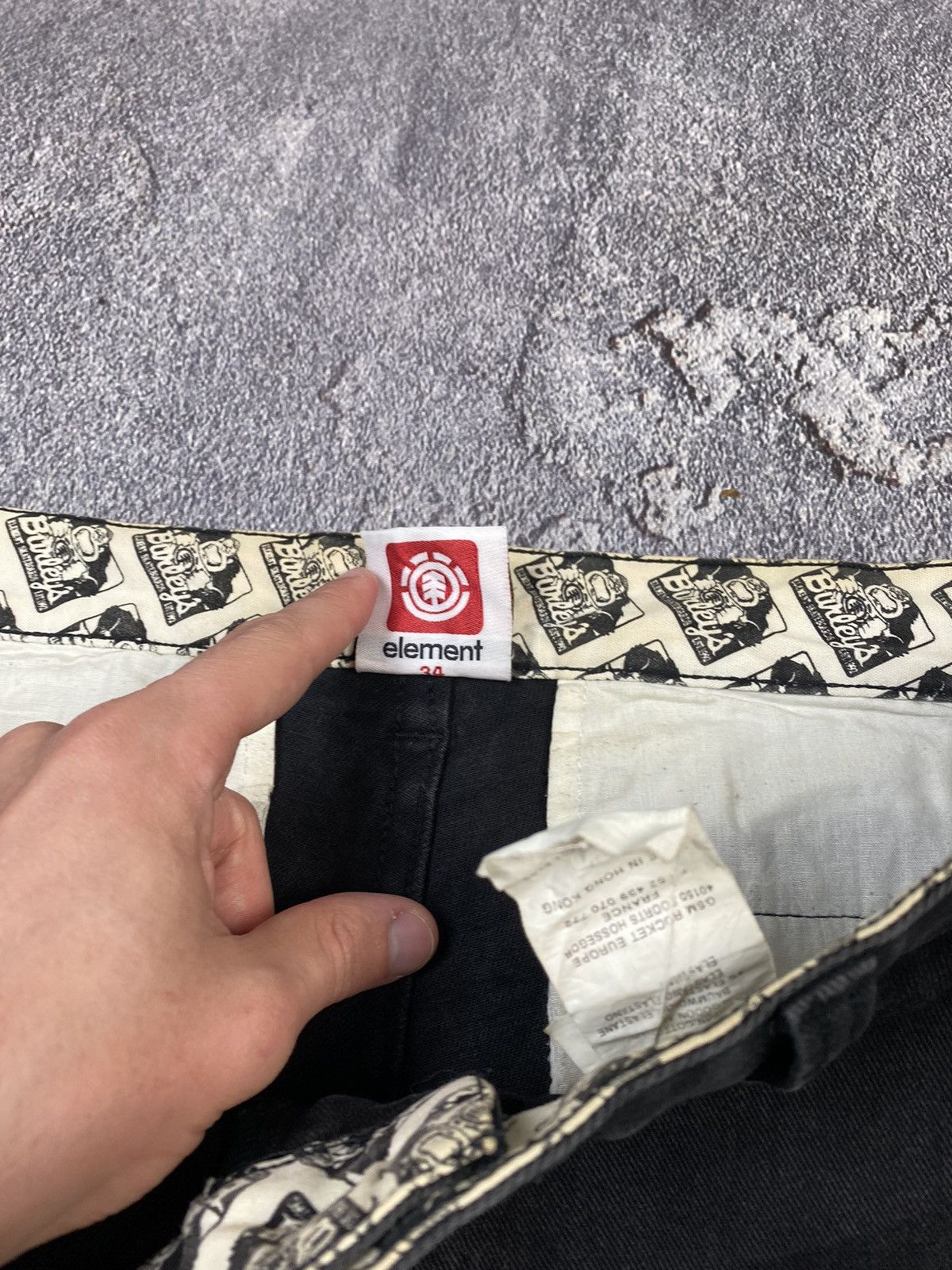 Element VTG Element X Burleys Loose Fit Baggy Washed Black Shorts Size US 34 / EU 50 - 8 Thumbnail