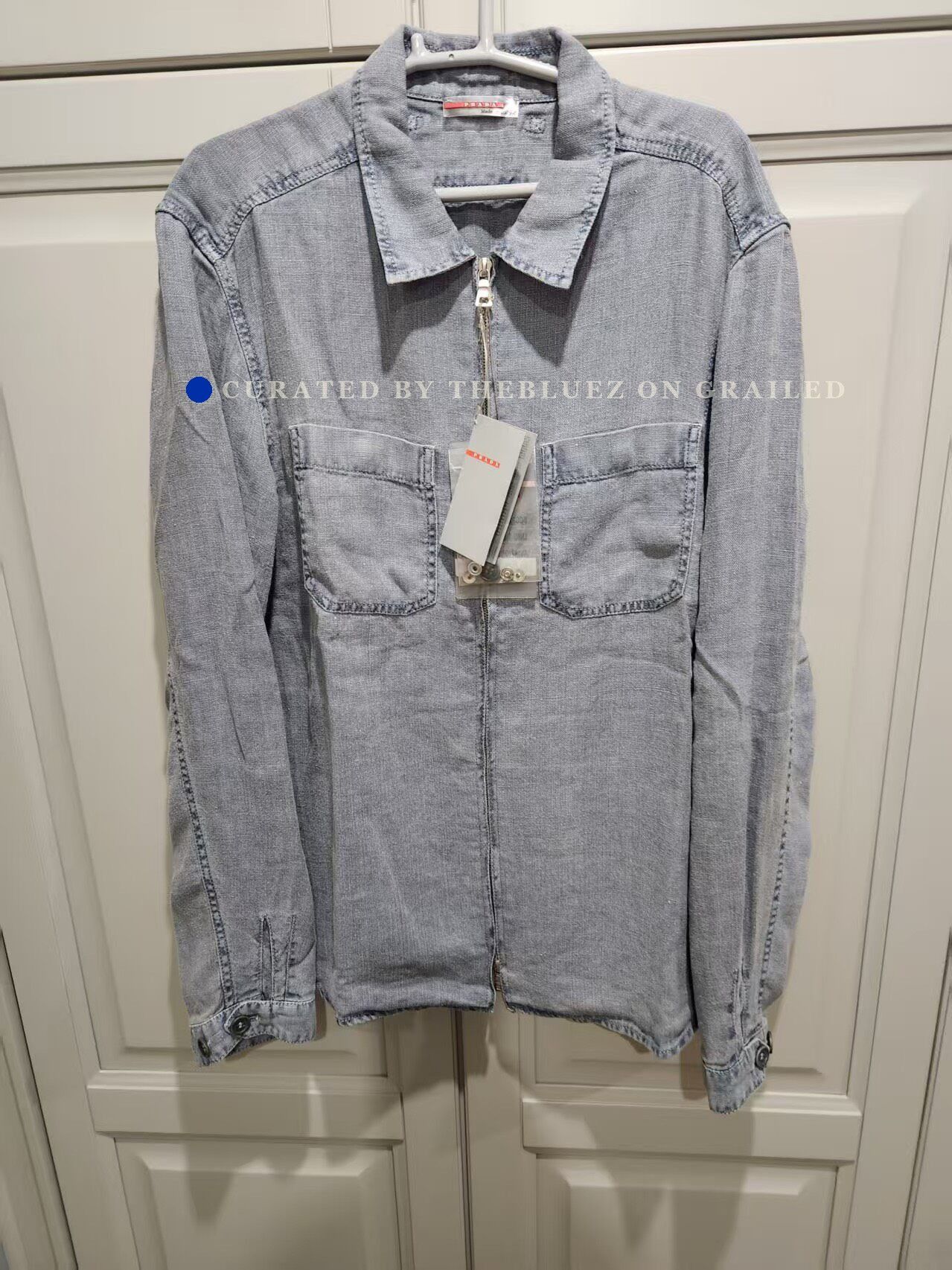 Prada New Prada Men's Thin Denim Jacket Size US XL / EU 56 / 4 - 1 Thumbnail