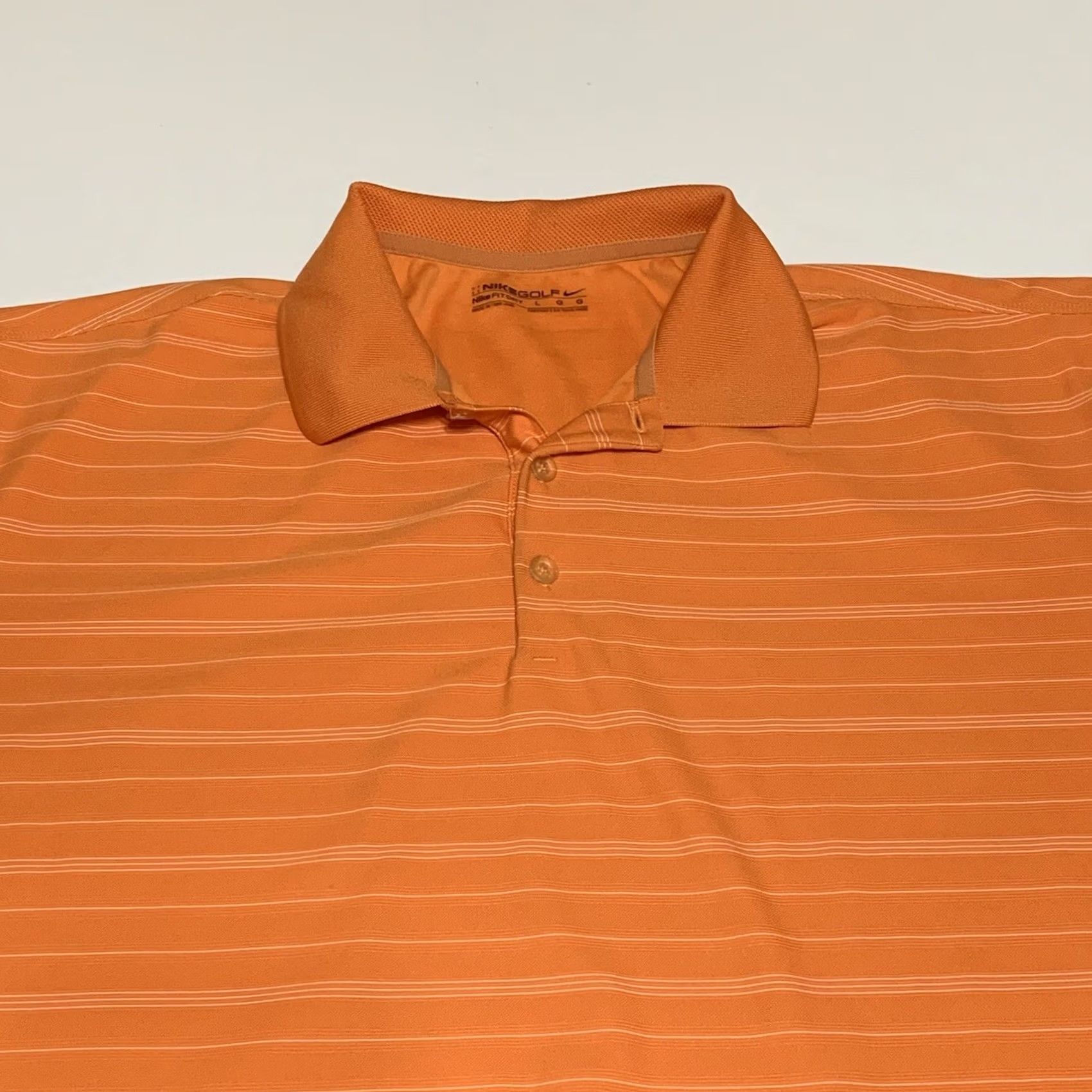 Nike Nike Golf Polo Shirt Mens Fit Dry Short Sleeve Orange Striped Size L Size US L / EU 52-54 / 3 - 2 Thumbnail