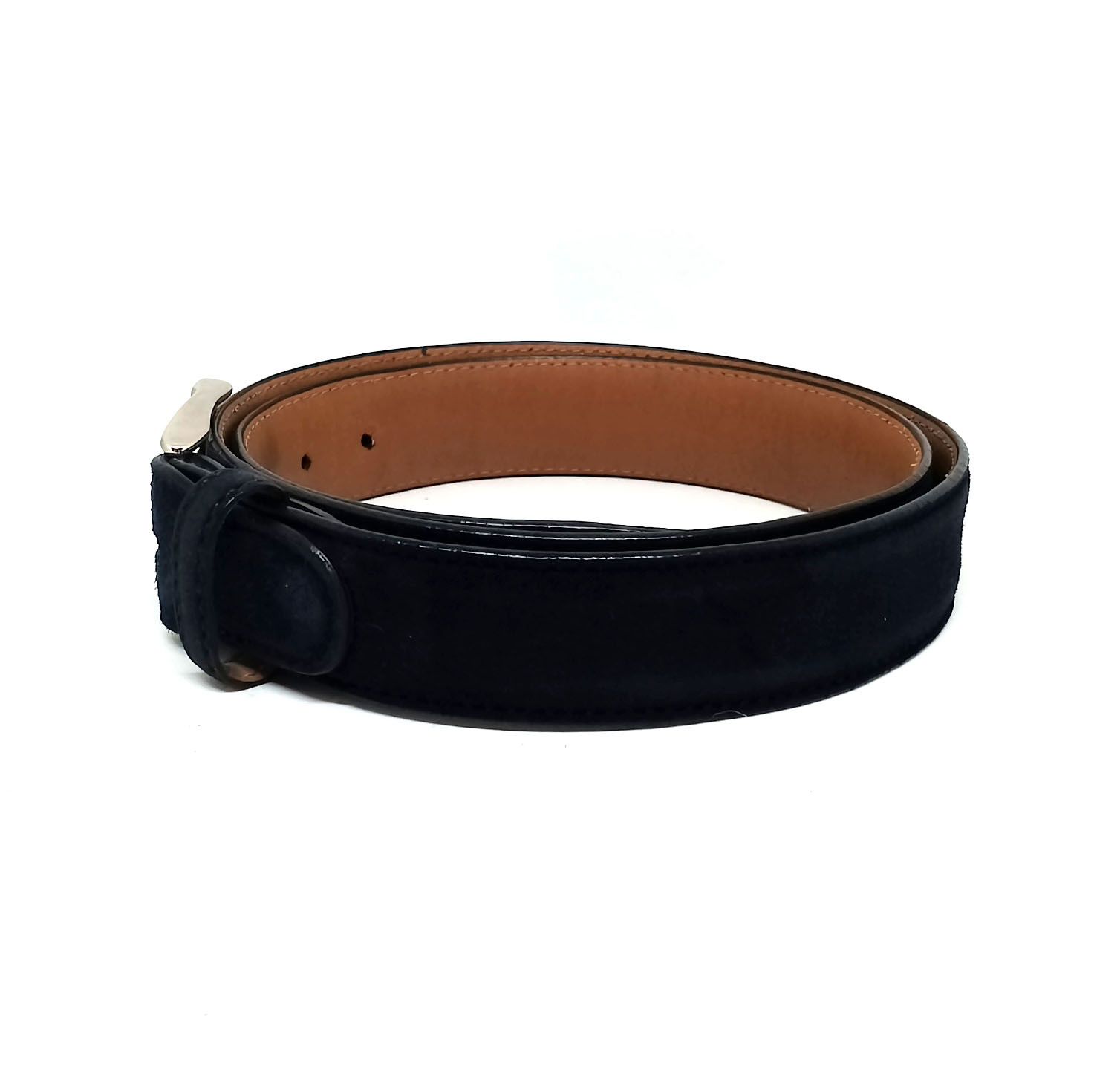Magnanni Magnanni Suede Leather Belt, size 95, Dark Blue, Spain Size 36 - 6 Thumbnail