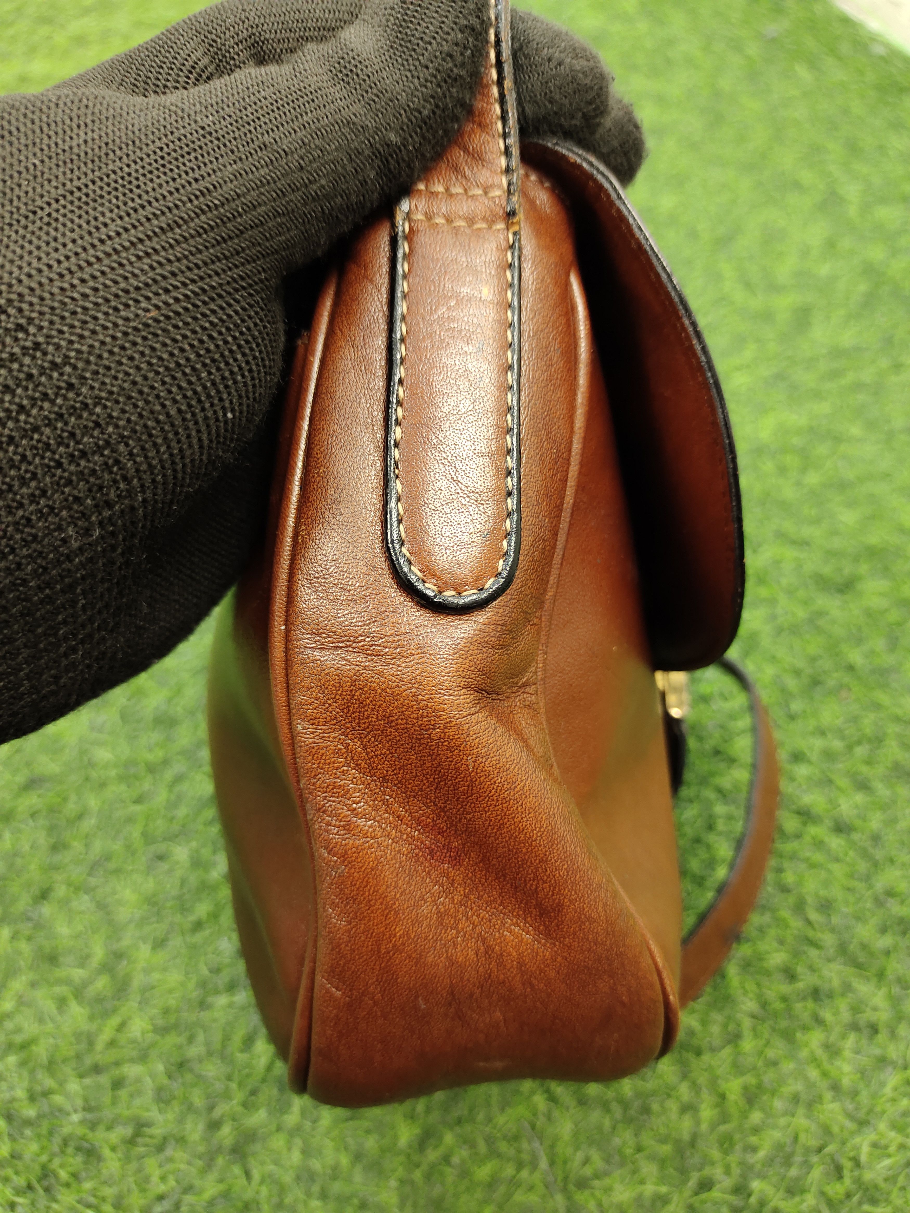 Leather Vintage Gold Pfeil Handmade Patina Leather Sling Bag Size ONE SIZE - 9 Thumbnail