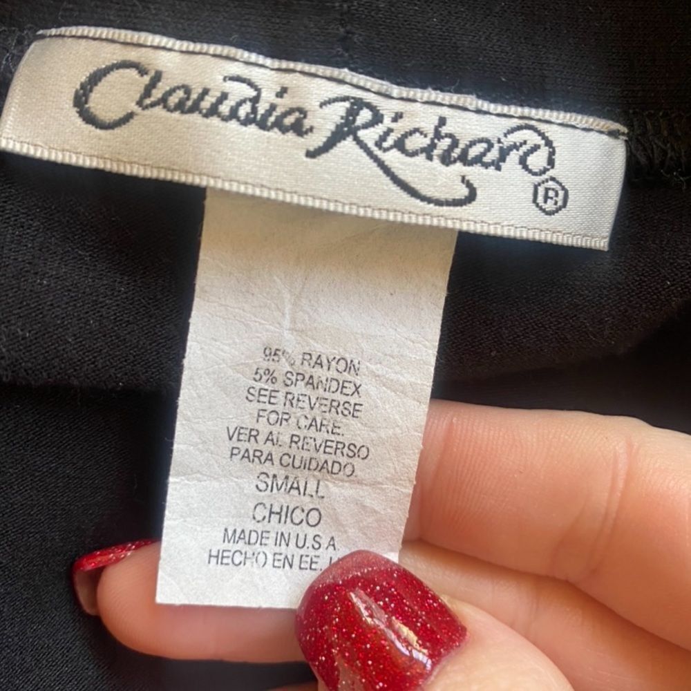 Other Claudia Richard Black Draped Open-Front Top – Size S – Soft Size S / US 4 / IT 40 - 5 Thumbnail