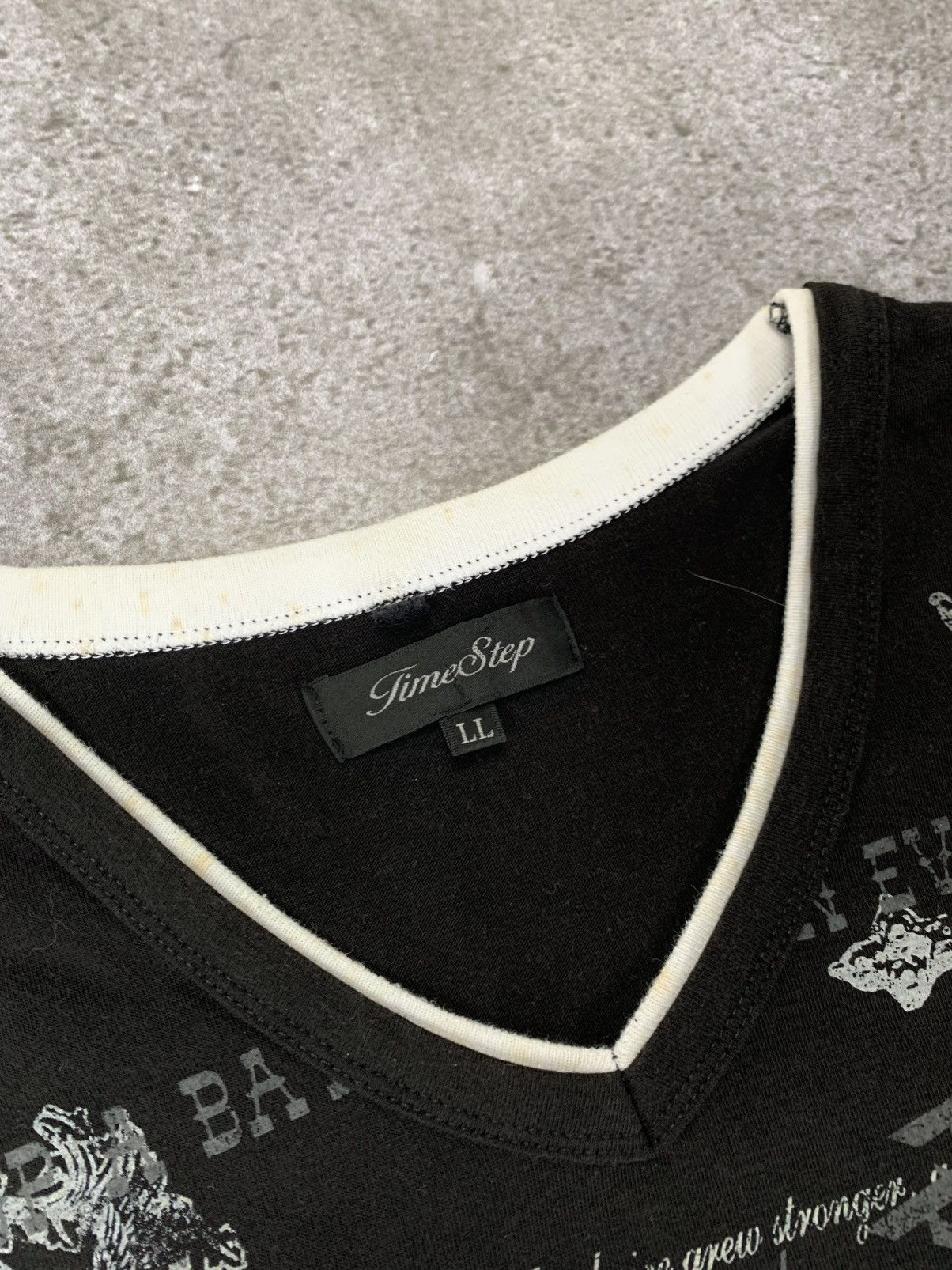 Japanese Brand Y2k Longsleeve Time Step Cross Vneck Size US L / EU 52-54 / 3 - 4 Thumbnail