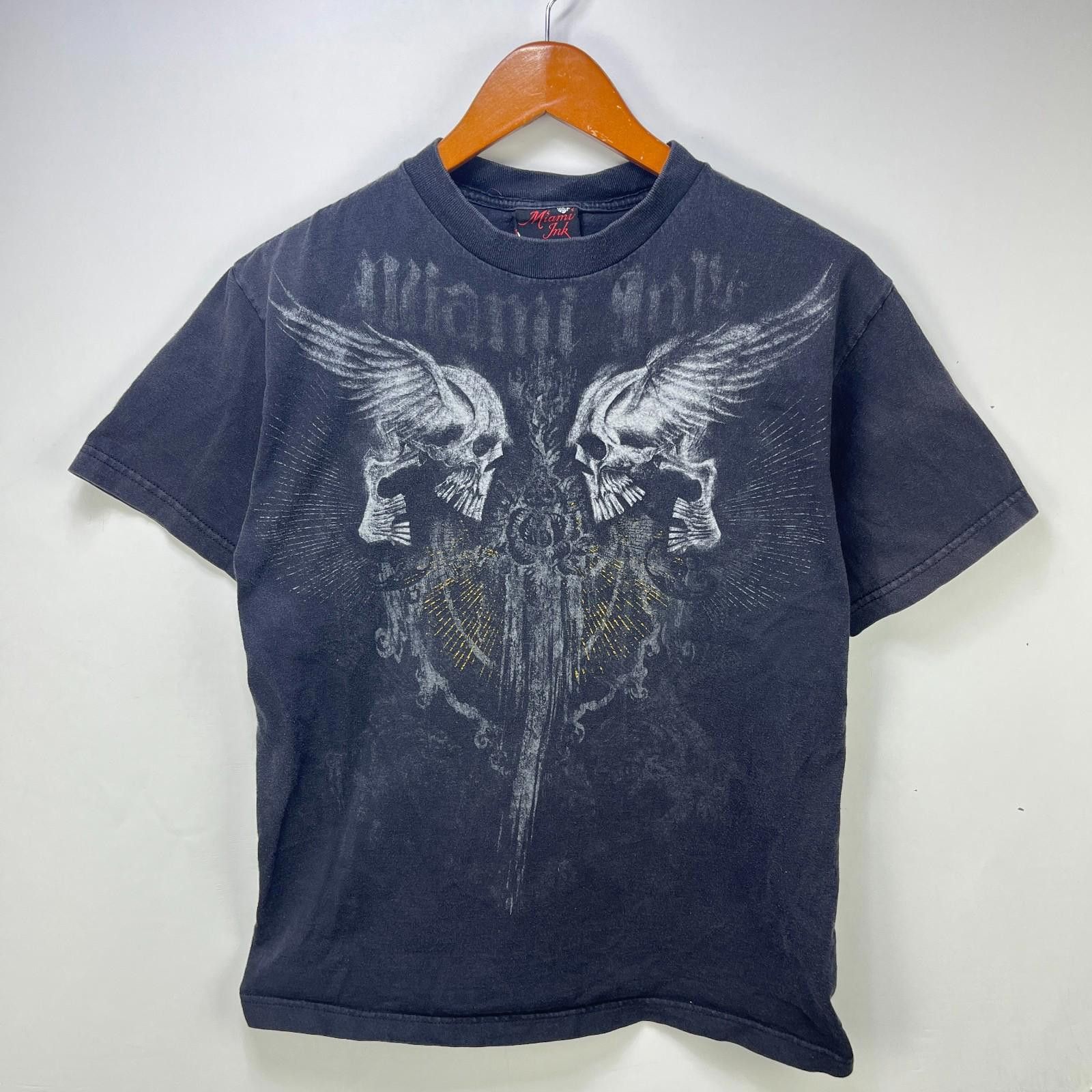Other Vintage Y2K Miami Ink Tattoo Skull Graphic T-Shirt Wings Med Size US M / EU 48-50 / 2 - 1 Thumbnail
