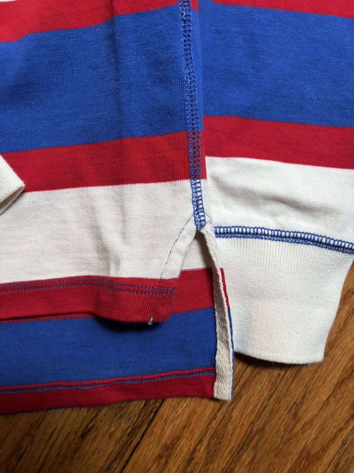 Drake's (SIZE M) Drake’s Wide Stripe Mock Collar Long-Sleeve Jersey Size US M / EU 48-50 / 2 - 2 Thumbnail
