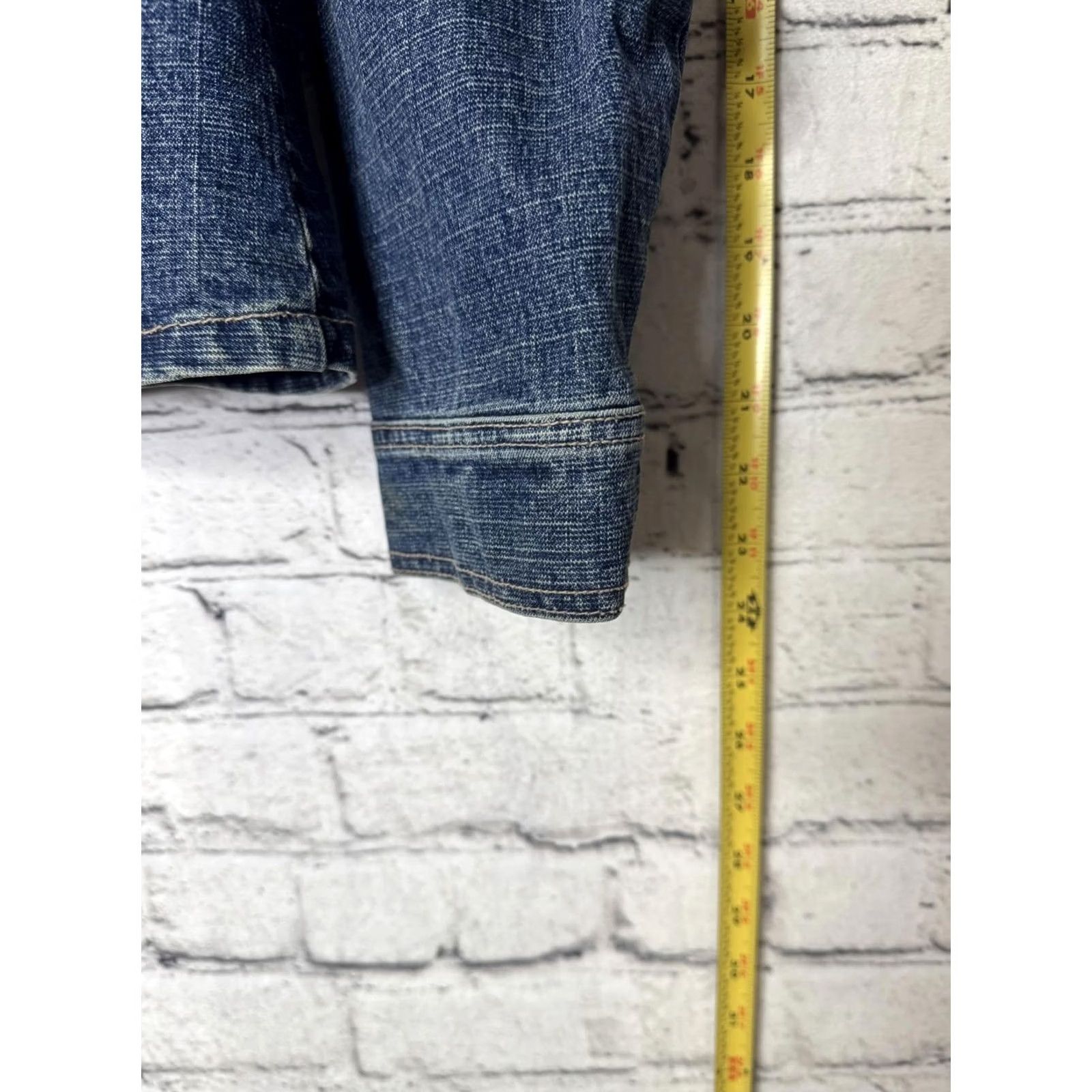 Vintage Duck Head Jeans Co. Denim Jacket Shirt Women's Petite Large Petite Slim Button Front Medium Blue 98% Cotton 2% Spandex Size L / US 10 / IT 46 - 5 Thumbnail