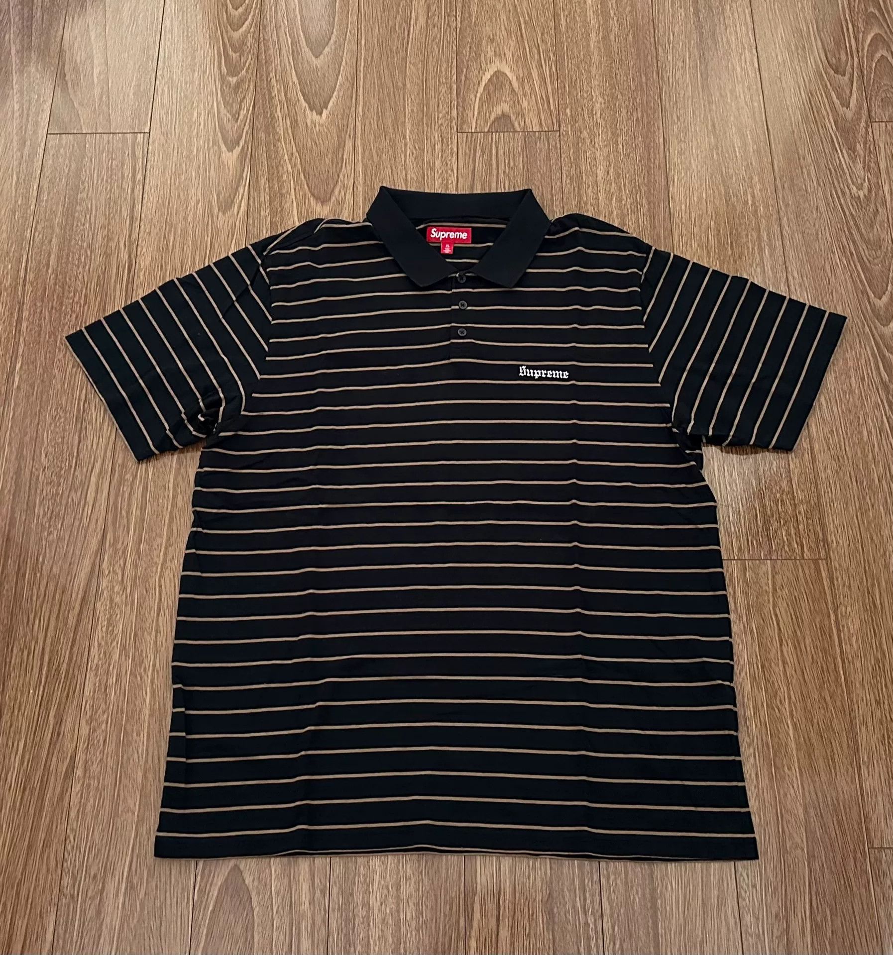 Supreme Supreme Stripe Velour Polo | Grailed