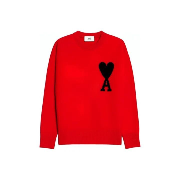 AMI AMI Red Heart Logo Wool Sweater -2507 Size US S / EU 44-46 / 1 - 1 Thumbnail