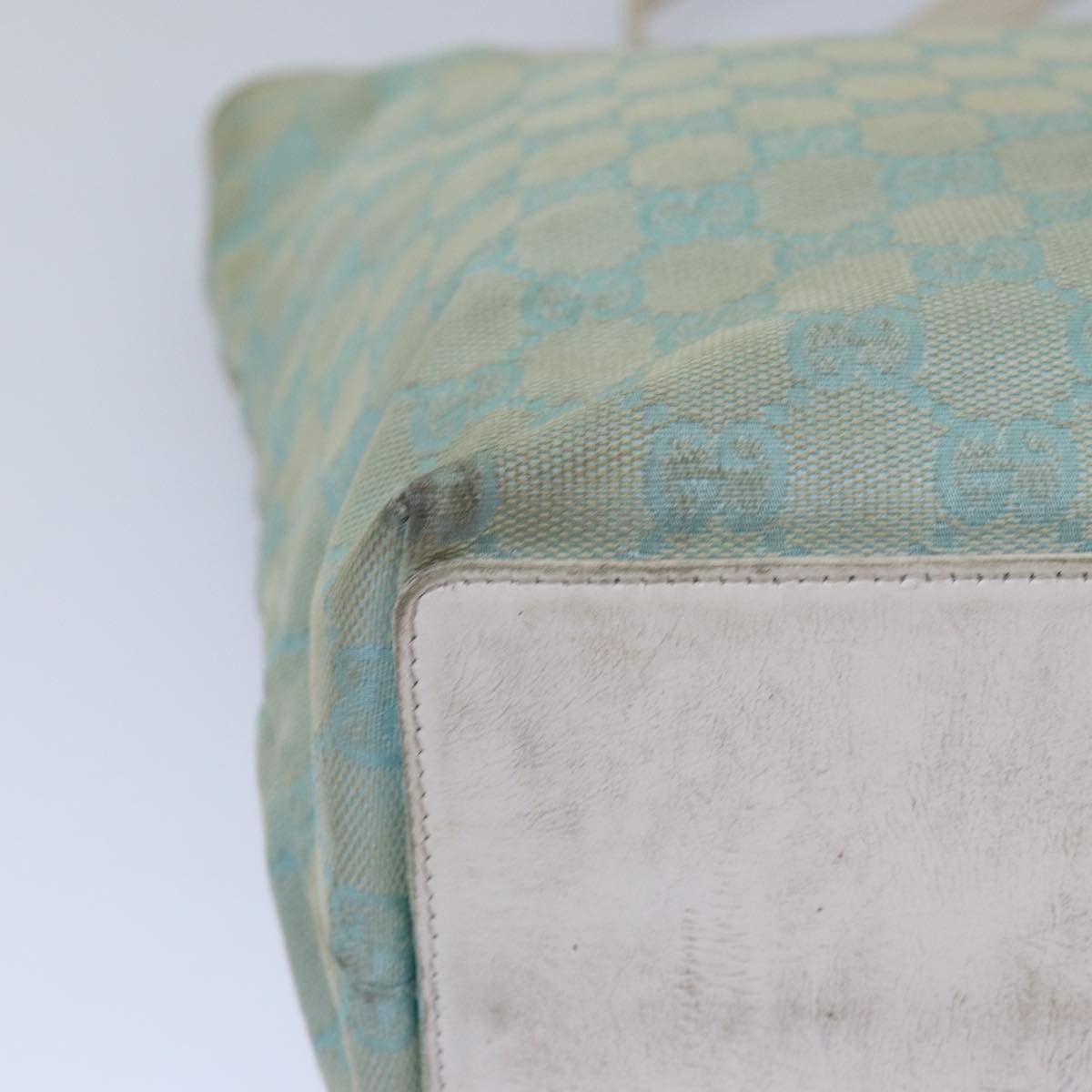 Gucci GUCCI GG Canvas Tote Bag Light Blue White Gold 002 002 Size ONE SIZE - 12 Thumbnail