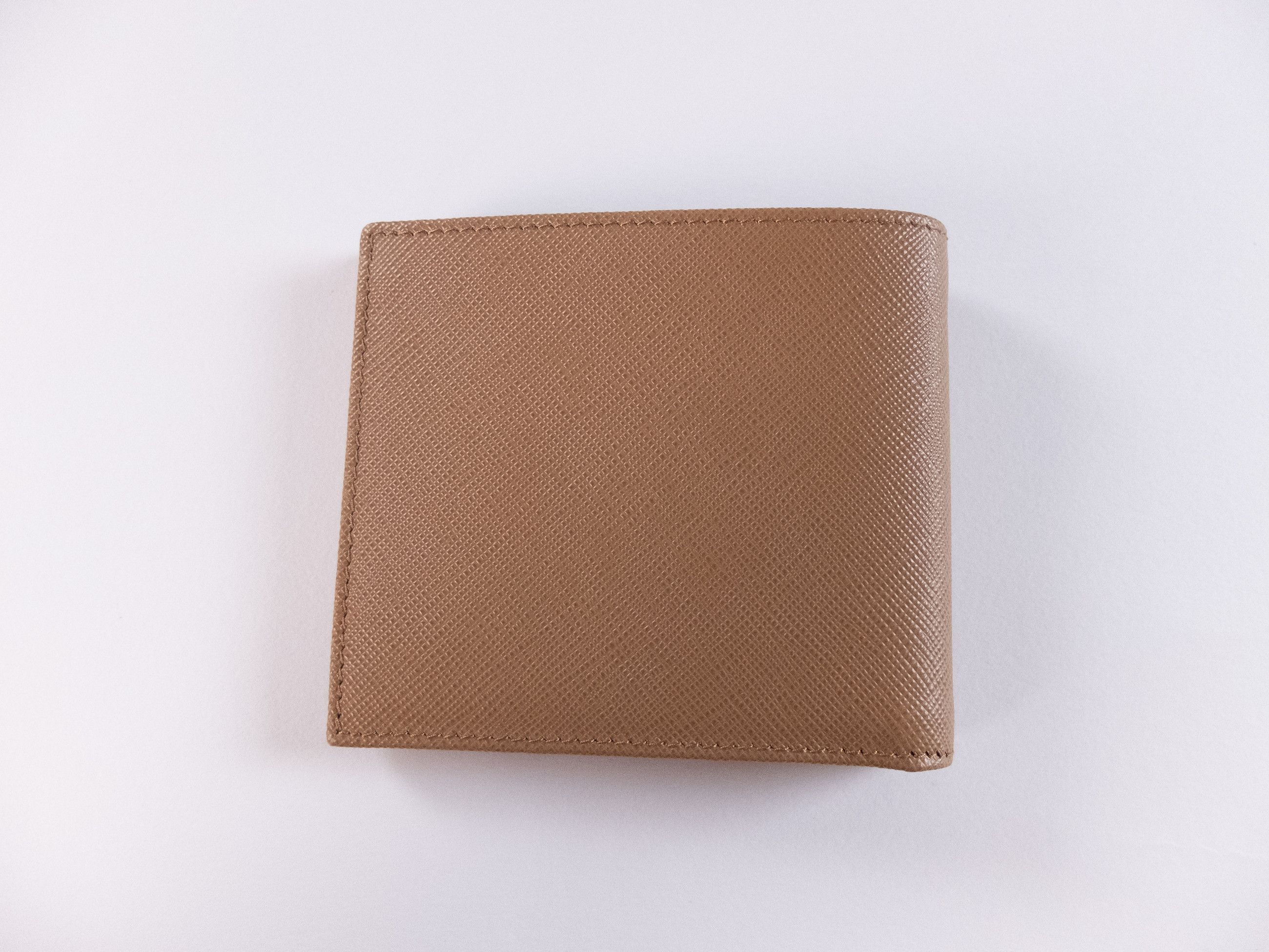 Prada PRADA brown triangle logo Saffiano leather bifold wallet Size ONE SIZE - 3 Thumbnail