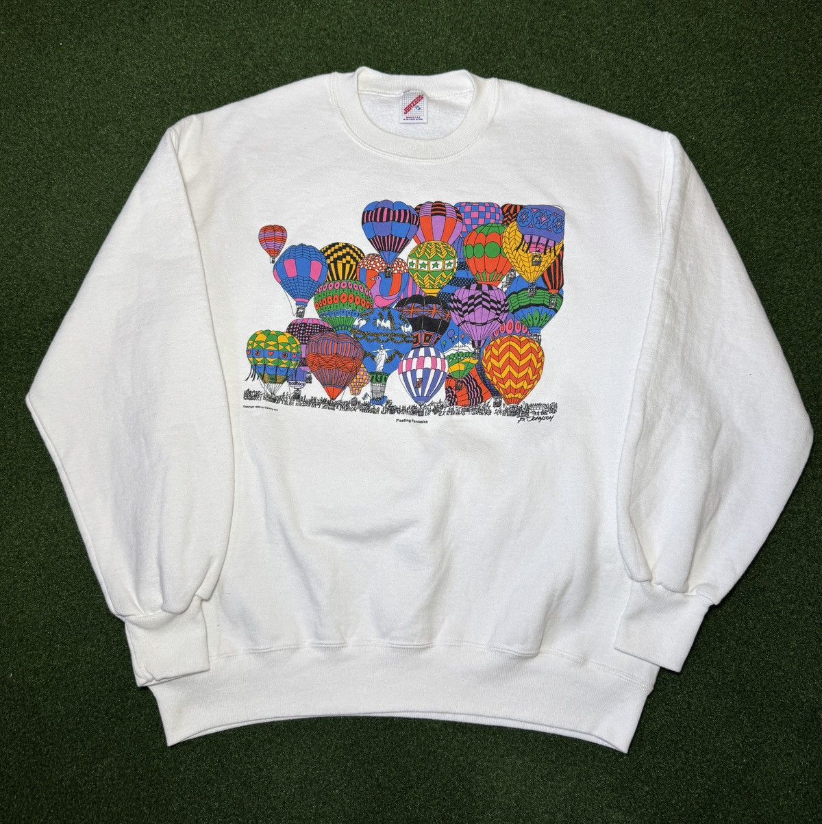 Vintage Vtg 80s 90s Floating Fantasies Hot Air Balloon Sweatshirt Size US XL / EU 56 / 4 - 1 Thumbnail