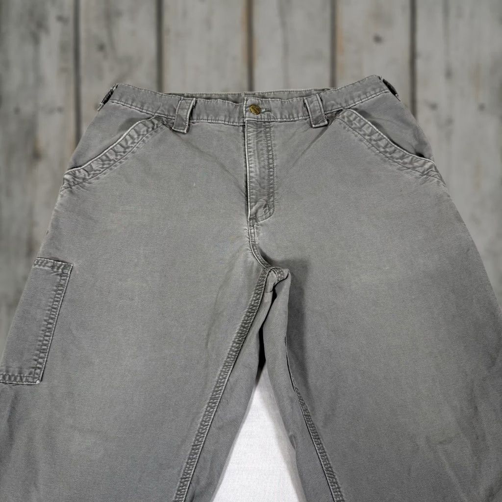 Carhartt Carhartt Pants Mens 35x32 Gray Canvas Carpenter Baggy Loose Workwear B151 FAT Size US 35 - 1 Thumbnail