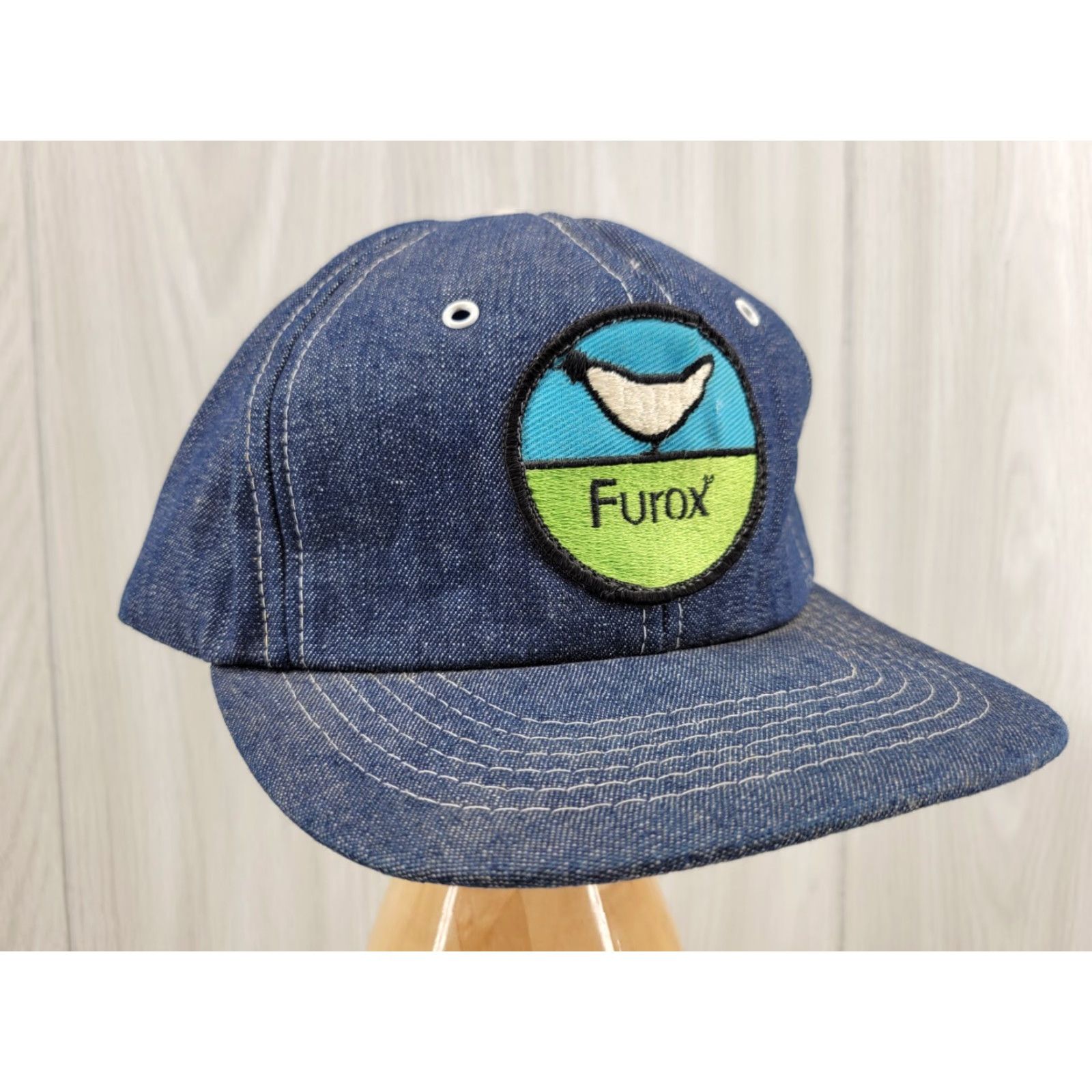 Denime VINTAGE Denim Snapback Trucker Ball Cap Furox Cardinal Hat Knights Chicken Cardinal Hat Size ONE SIZE - 2 Thumbnail