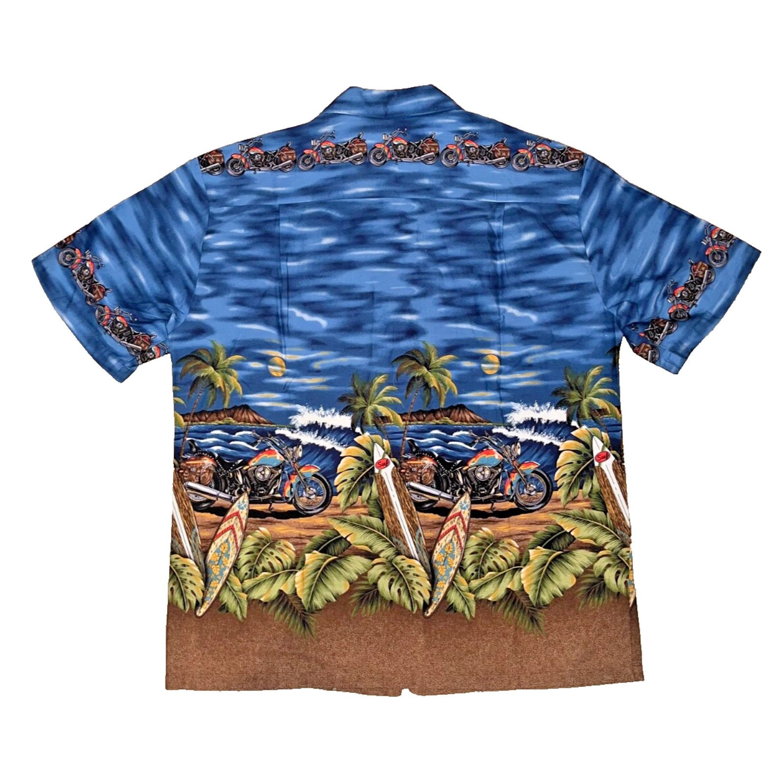 Other Kys Hawaiian Shirt Mens Large Motorcycle Palms Short Sleeve Size US L / EU 52-54 / 3 - 3 Thumbnail