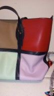 The Unbranded Brand Genuine Leather Color Block Mid-Sized Tote Size ONE SIZE - 4 Thumbnail