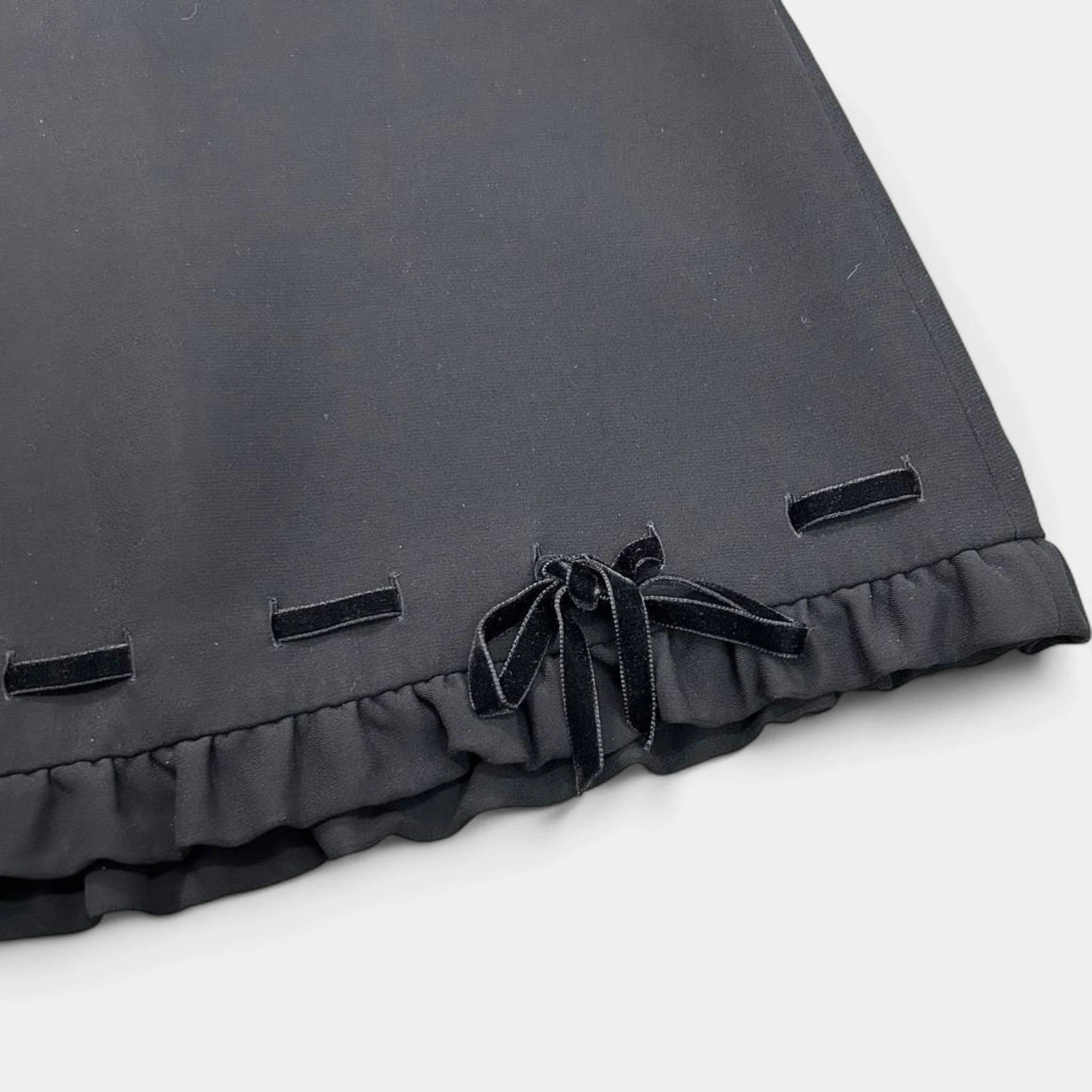 Miu Miu Miu Miu Nylon Black Skirt with Bow Detail Size 32" / US 10 / IT 46 - 2 Thumbnail