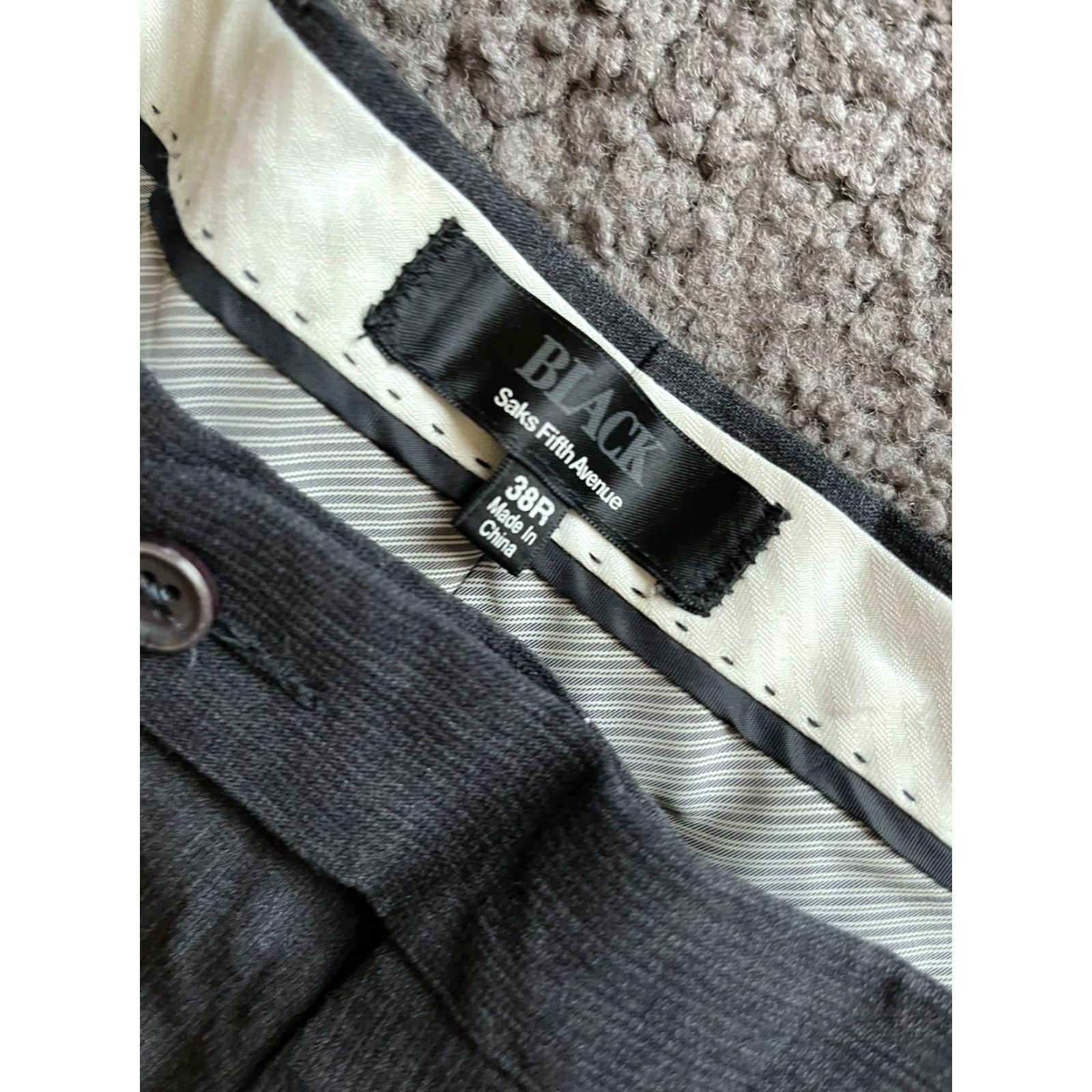 Saks Fifth Avenue Saks Fifth Avenue Men's Black Chino Pants 38R Slim Fit Flat Front Stretch Casual Classic Size US 38 / EU 54 - 5 Thumbnail