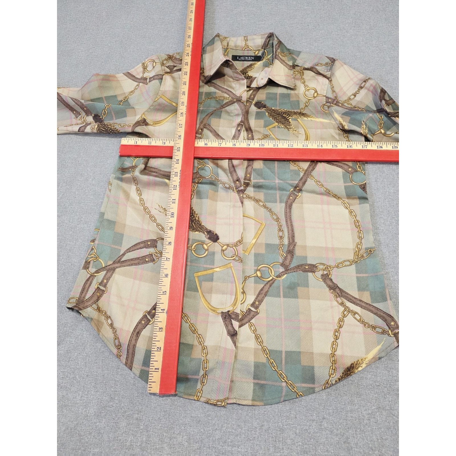 Lauren Ralph Lauren LAUREN Ralph Lauren Equestrian Print Long Sleeve Button XS Size XS / US 0-2 / IT 36-38 - 3 Thumbnail