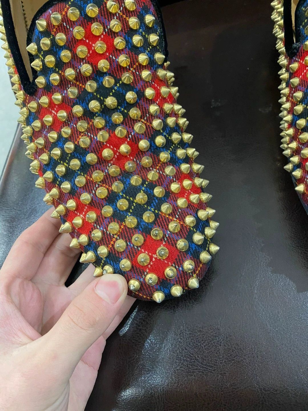 Christian Louboutin Christian Louboutin Men's Used Spiked Shoes 40.5 Size US 7.5 / EU 40-41 - 2 Thumbnail