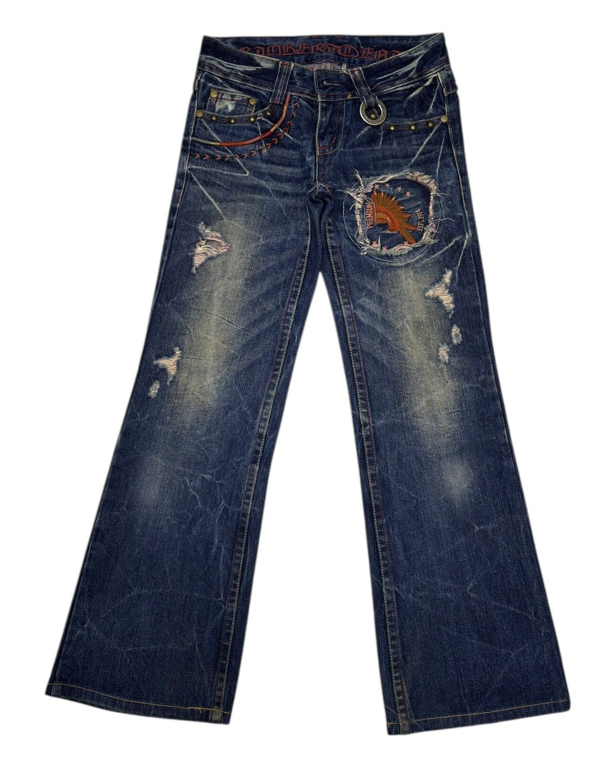 Hysteric Glamour RIOBERA DISTRESSED FLARED BOOTCUT JEANS Size 29" - 5 Thumbnail