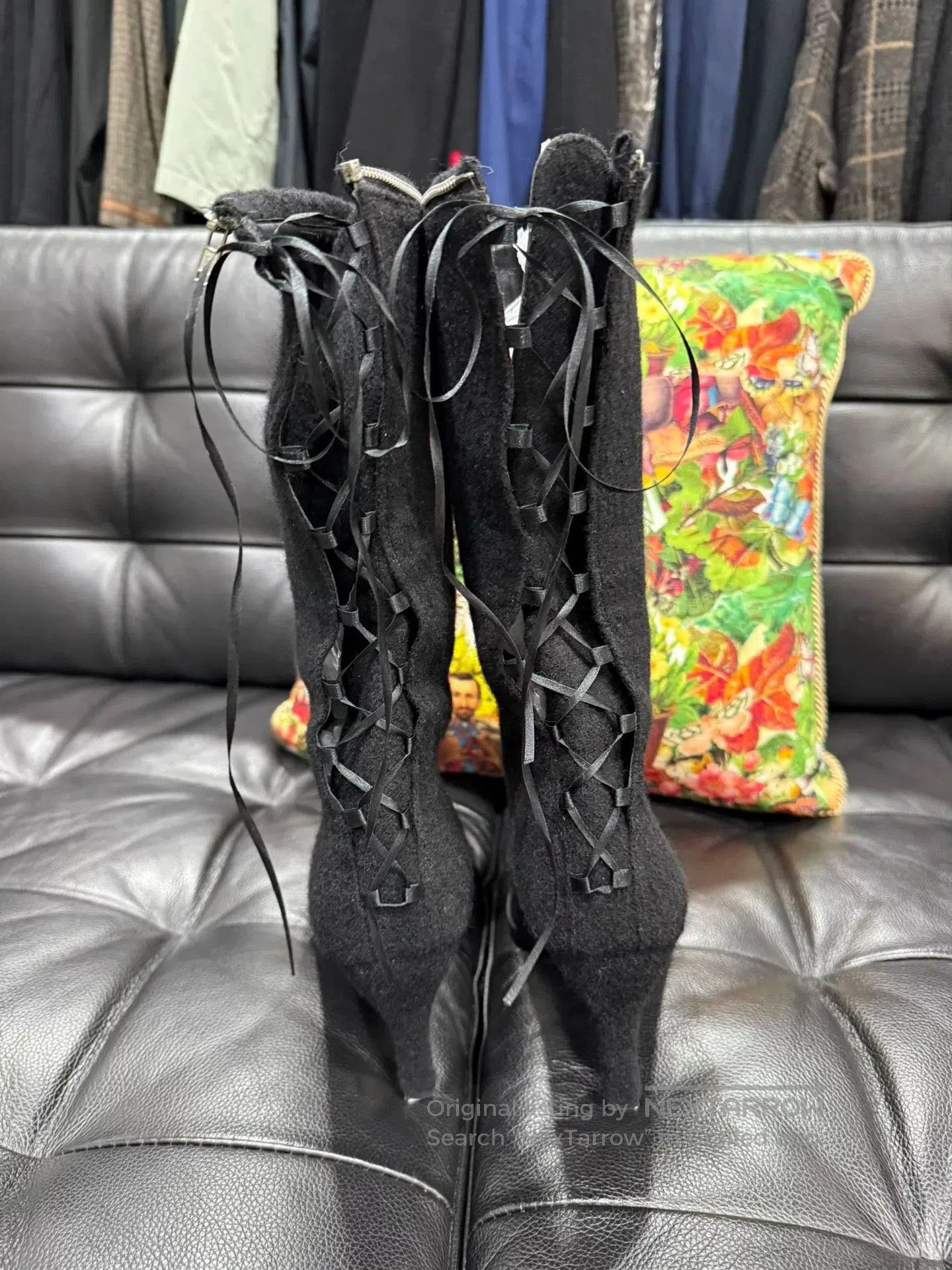 Comme des Garcons undercover guru guru embroidered insect long boots. Size US 6 / EU 39 - 7 Thumbnail