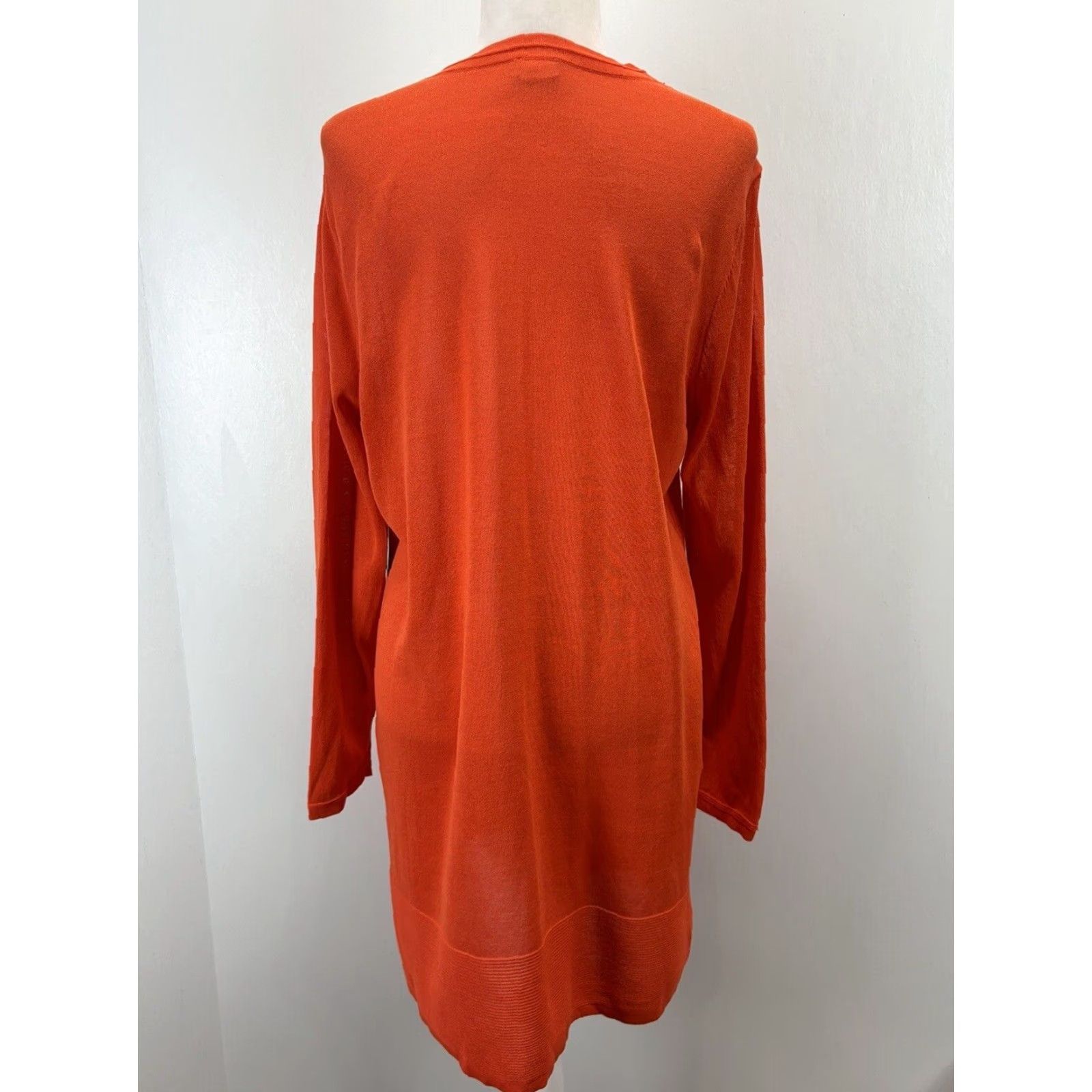 Vintage Chicos Cardigan Sweater Womens Large Orange Lightweight Long Sleeve V-Neck Cotton Blend Size L / US 10 / IT 46 - 3 Thumbnail