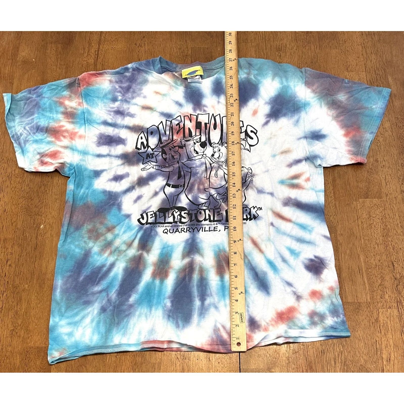 Delta Jellystone Park Tie Dye T Shirt XL Hanna Barbera Yogi Bear Mens Size US XL / EU 56 / 4 - 5 Thumbnail