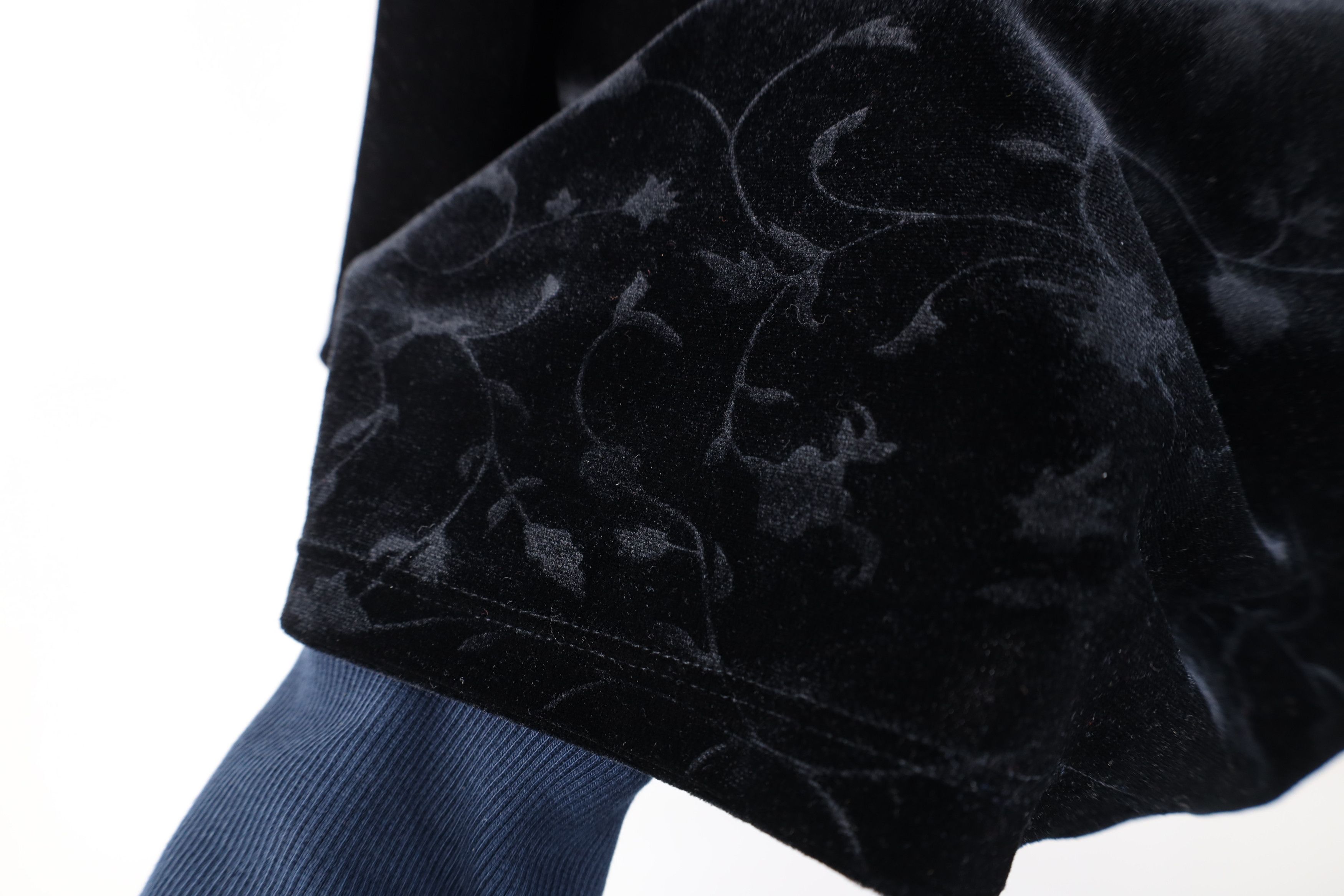 Vintage Vintage 90s Y2K Babydoll Velvet Velour T-Shirt Black USA Size L / US 10 / IT 46 - 5 Thumbnail