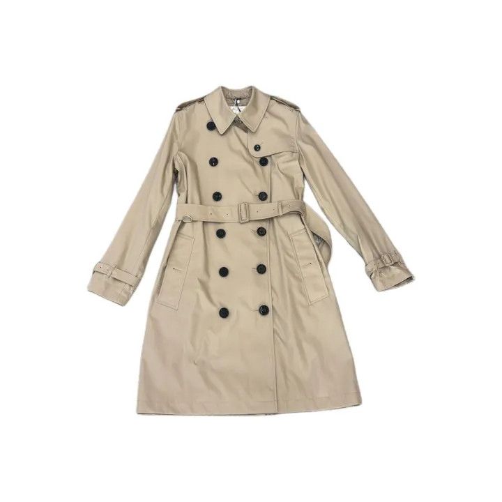 Burberry Burberry Beige Double-Breasted Long Sleeve Coat 0079 Size S / US 4 / IT 40 - 1 Thumbnail