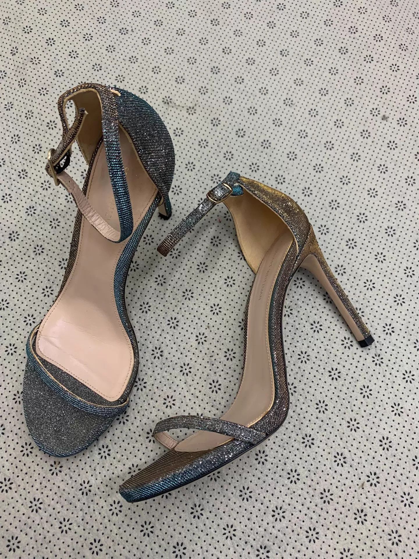 Stuart Weitzman SW color gradient crystal 1-strap heels 38.5 Size US 8 / IT 38 - 2 Thumbnail
