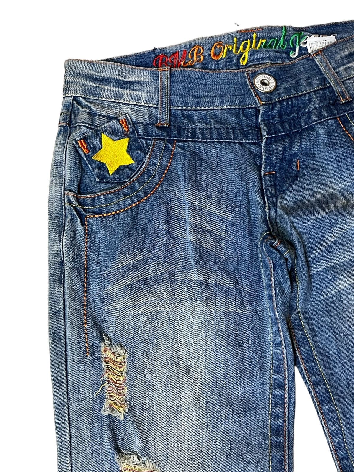 Le Grande Bleu (L.G.B.) JAPANESE BMB BLUE MOON BLUE SURFGIRL RAINBOW JEANS/DENIM Size US 32 / EU 48 - 5 Thumbnail