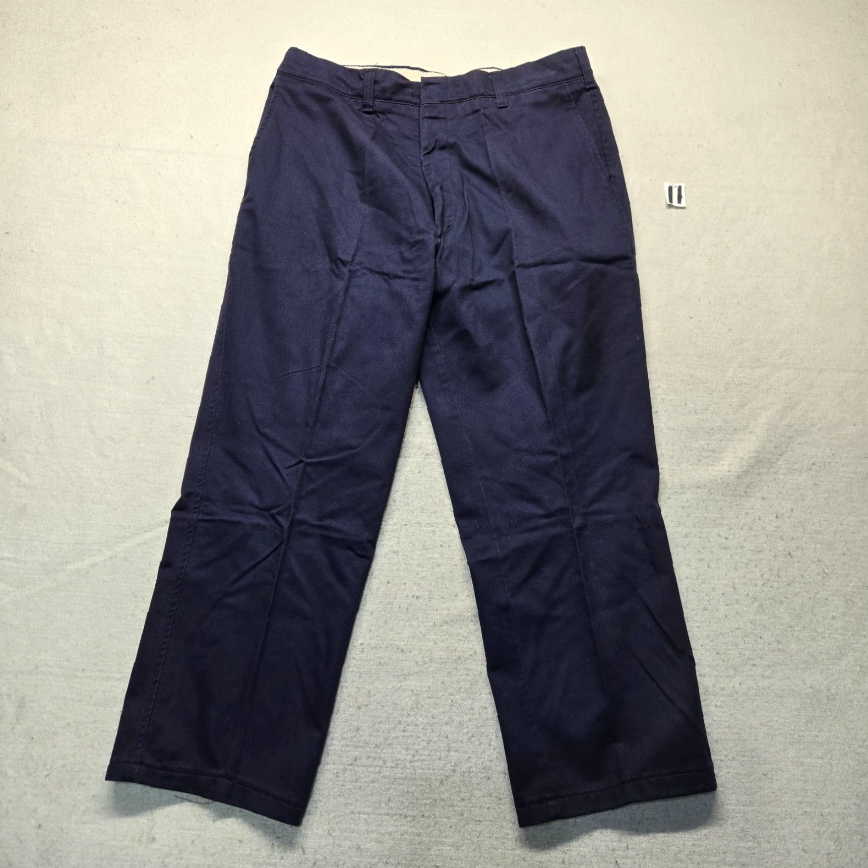 Vintage TOPPS Pants Navy Blue Work Pants Adult 38 x 30 Regular Men Blue 38 Chino Straight Mens Size US 38 / EU 54 - 2 Thumbnail