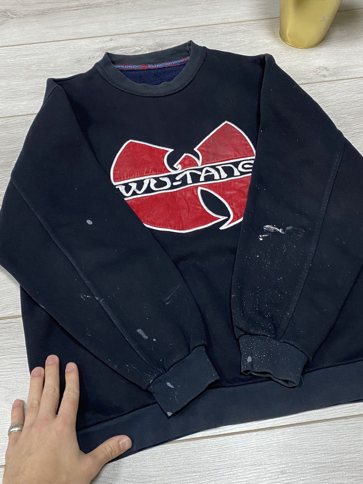 Wu-Tang Clan Wutang vintage painted embroidered big logo sweatshirt USA Size US XL / EU 56 / 4 - 6 Thumbnail