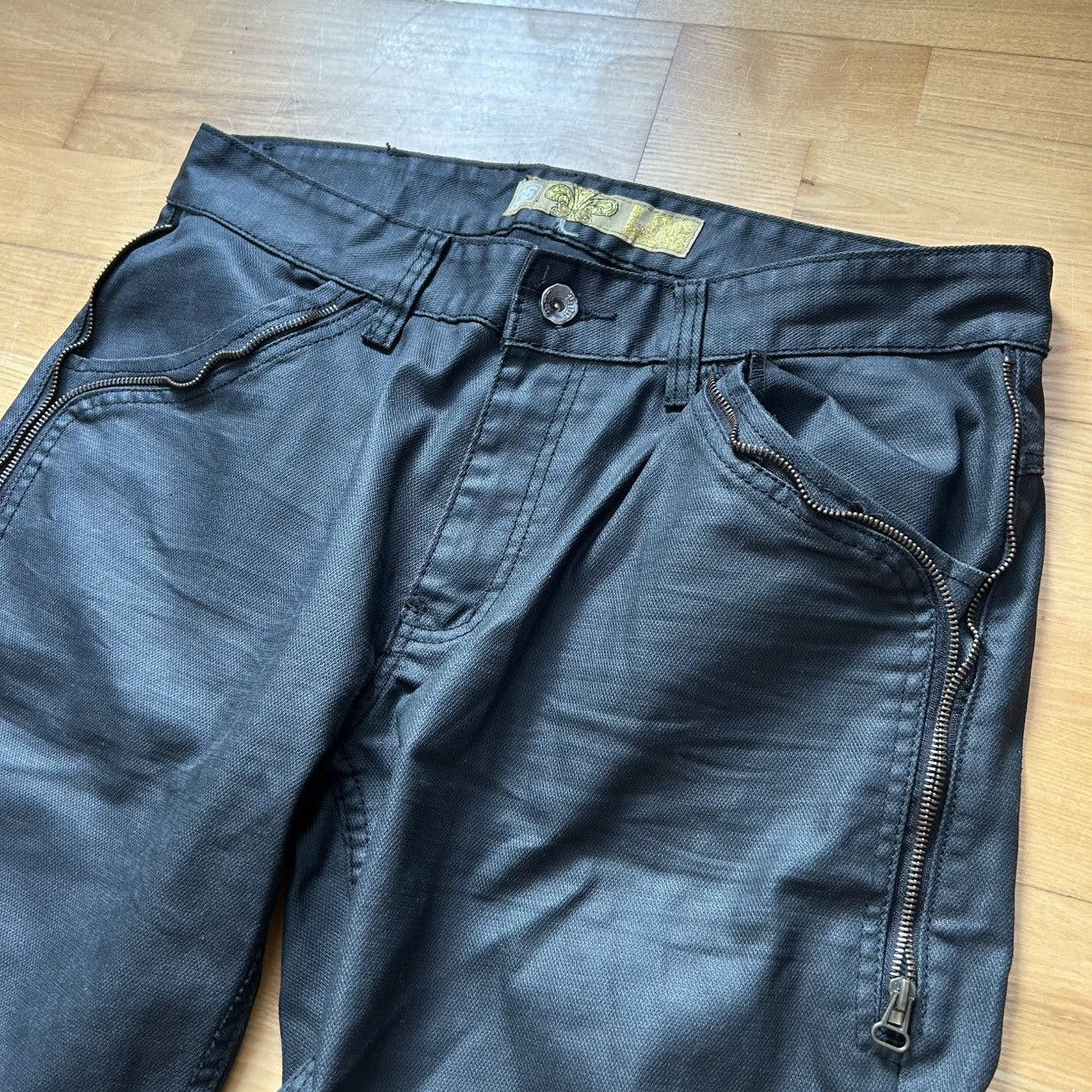 If Six Was Nine × Japanese Brand × Le Grande Bleu (L.G.B.) Vintage black japanese waxed denim with zippers Size US 36 / EU 52 - 6 Thumbnail