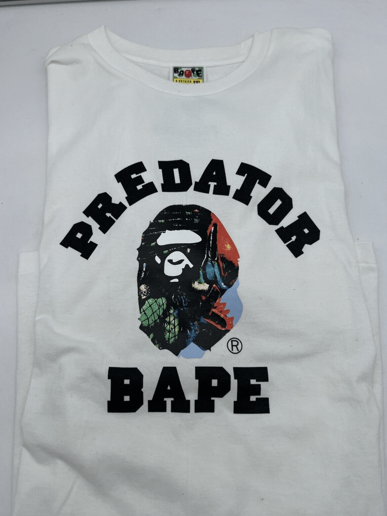 image of Bape X Predator College Tee in White, Men's (Size 2XL)