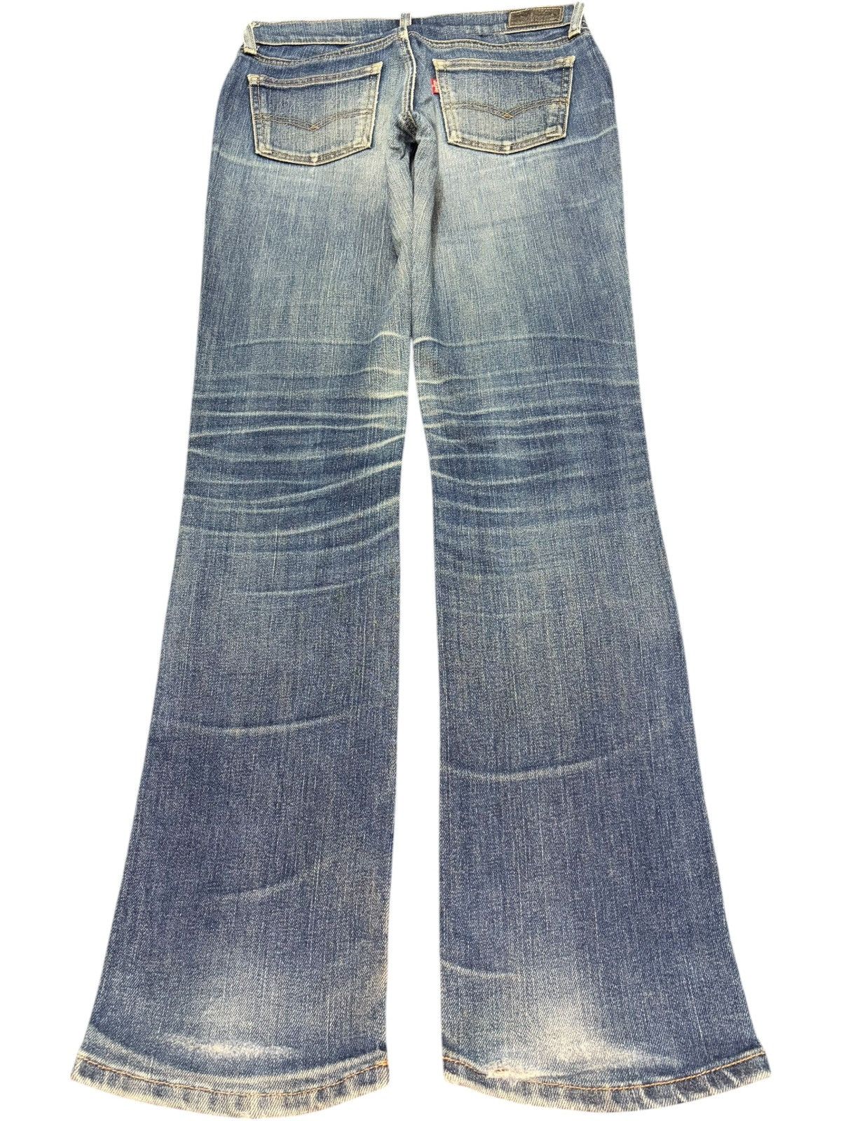 Levi's Vintage 90s Levis 566 Distress Low Rise Flare Jeans Size 27" / US 4 / IT 40 - 2 Thumbnail